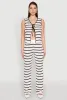 Striped Crochet Knit Tie Front Top sold by Rainbow