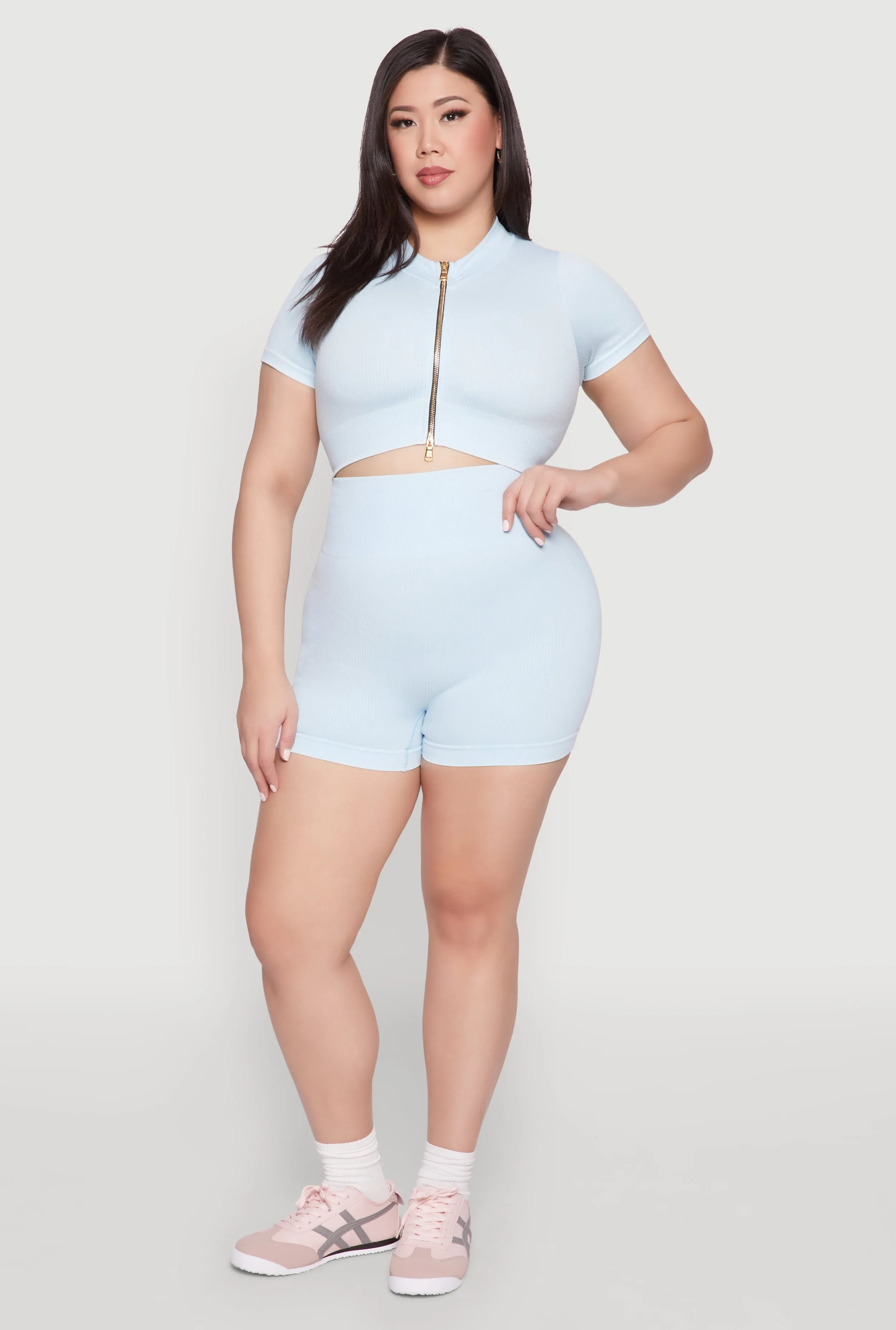 Plus Size Daisy Mineral Wash Seamless Bike Shorts sold by Rainbow product image thumbnail 2