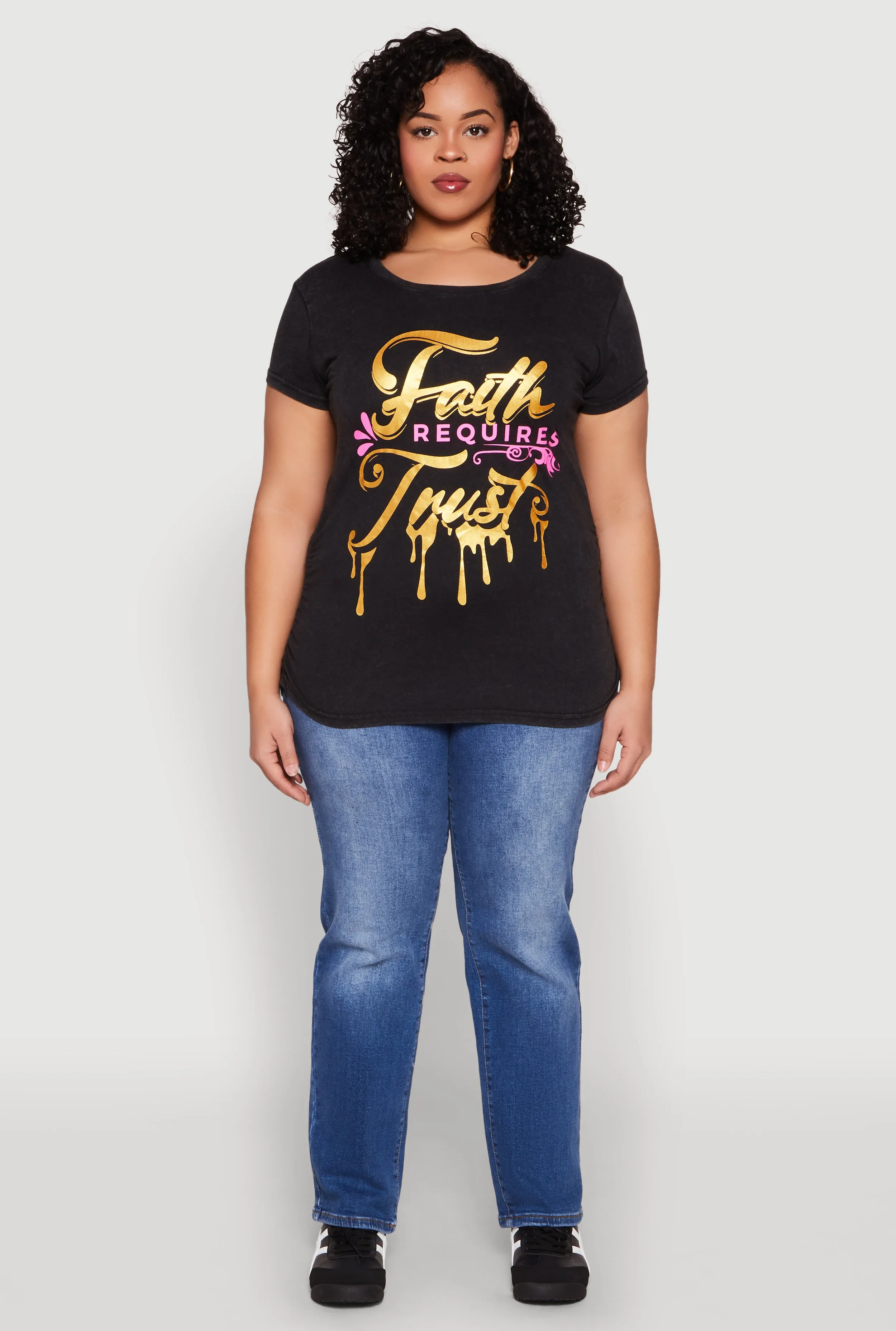 Plus Size Mineral Wash Faith Graphic Tee sold by Rainbow product image thumbnail 3