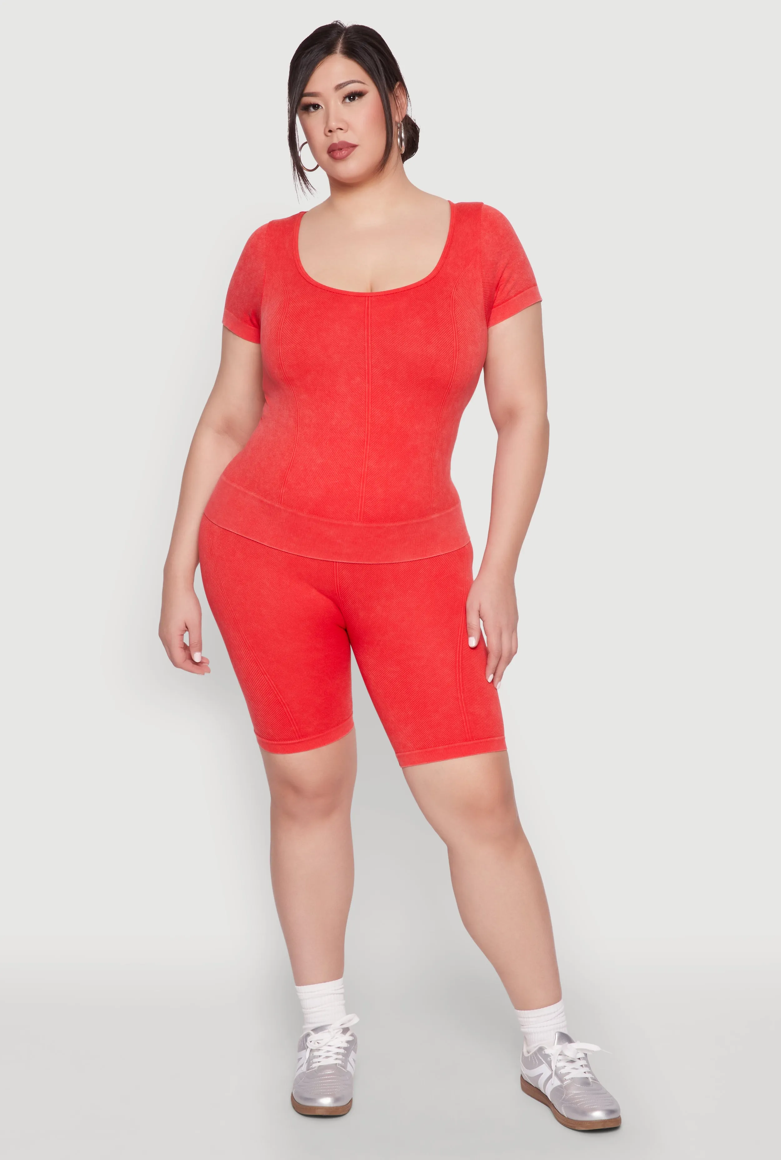 Plus Size Mineral Wash Biker Shorts sold by Rainbow product image thumbnail 2