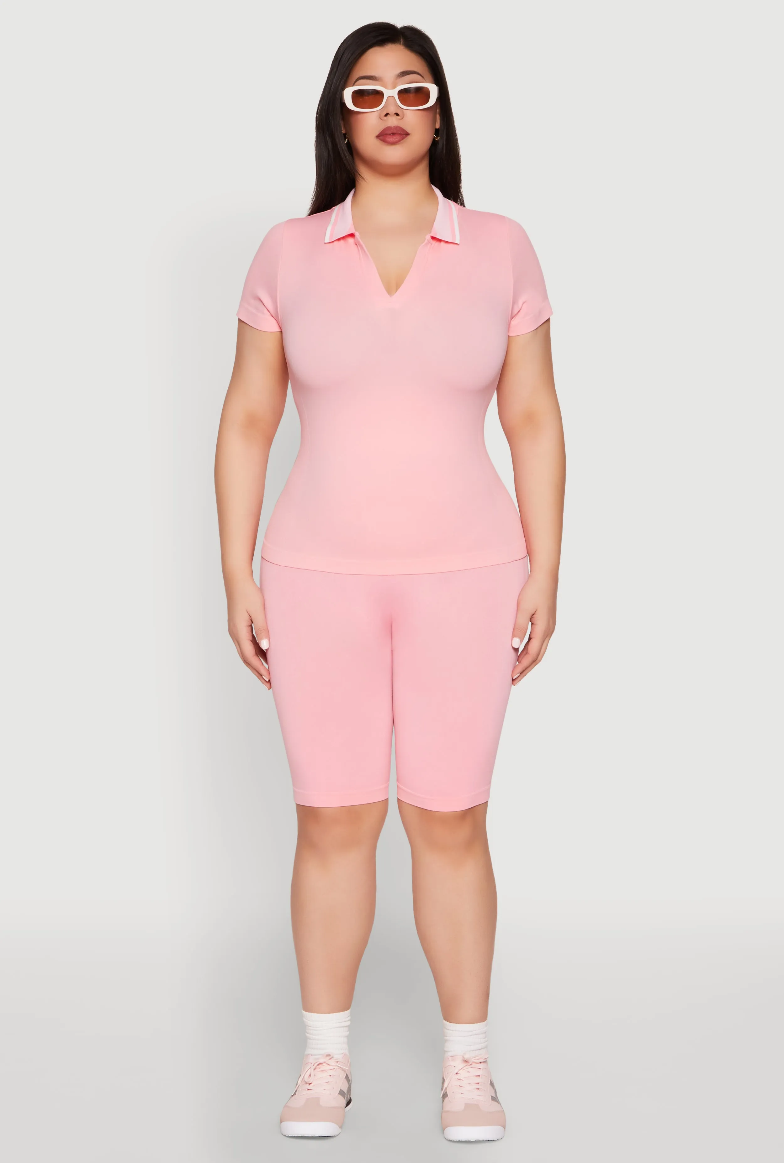 Plus Size Contrast Trim Polo Shirt sold by Rainbow product image thumbnail 2