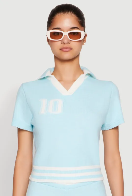 Daisy 10 Varsity Stripe Polo Shirt sold by Rainbow
