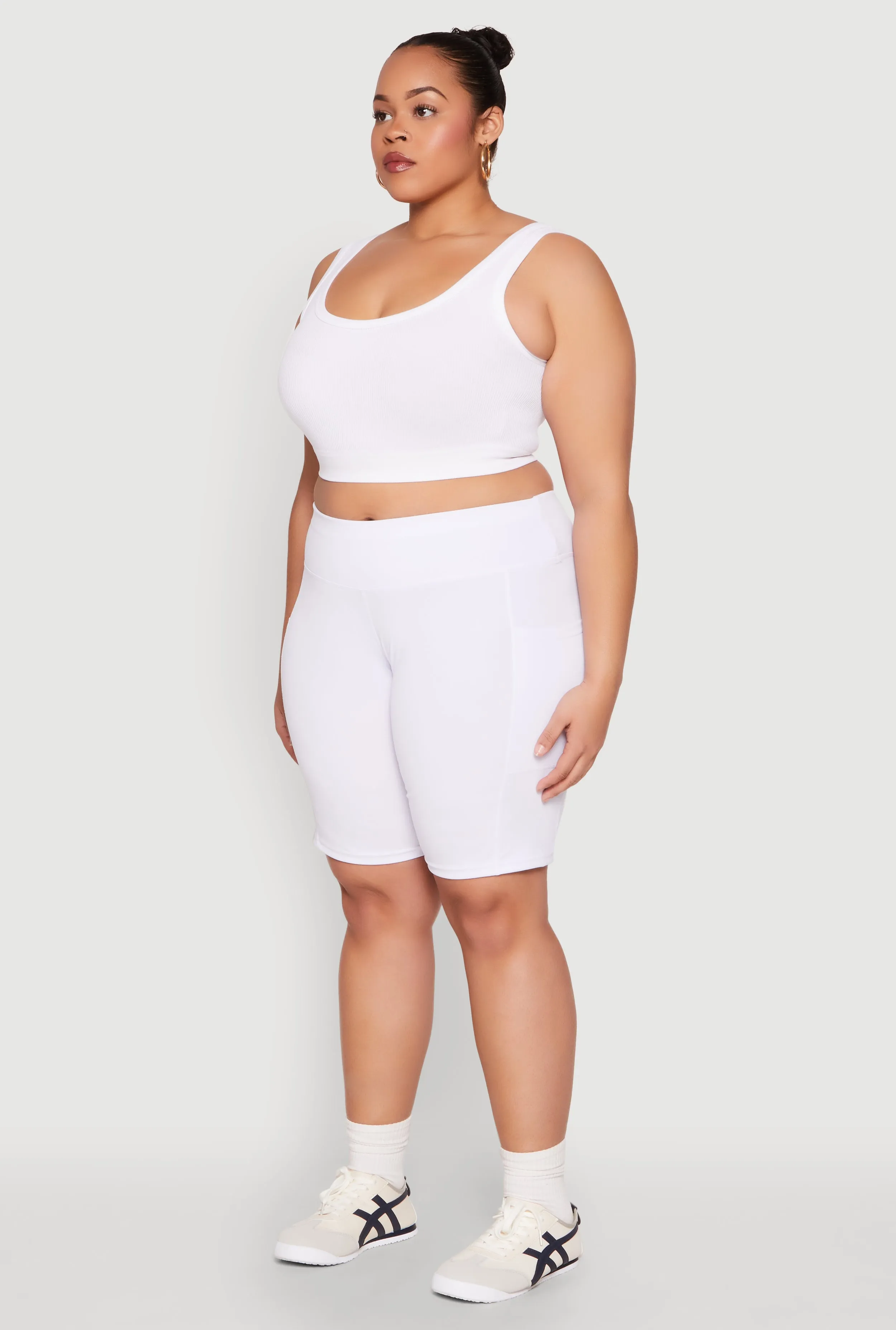 Plus Size Cell Phone Pocket Biker Shorts sold by Rainbow product image thumbnail 3