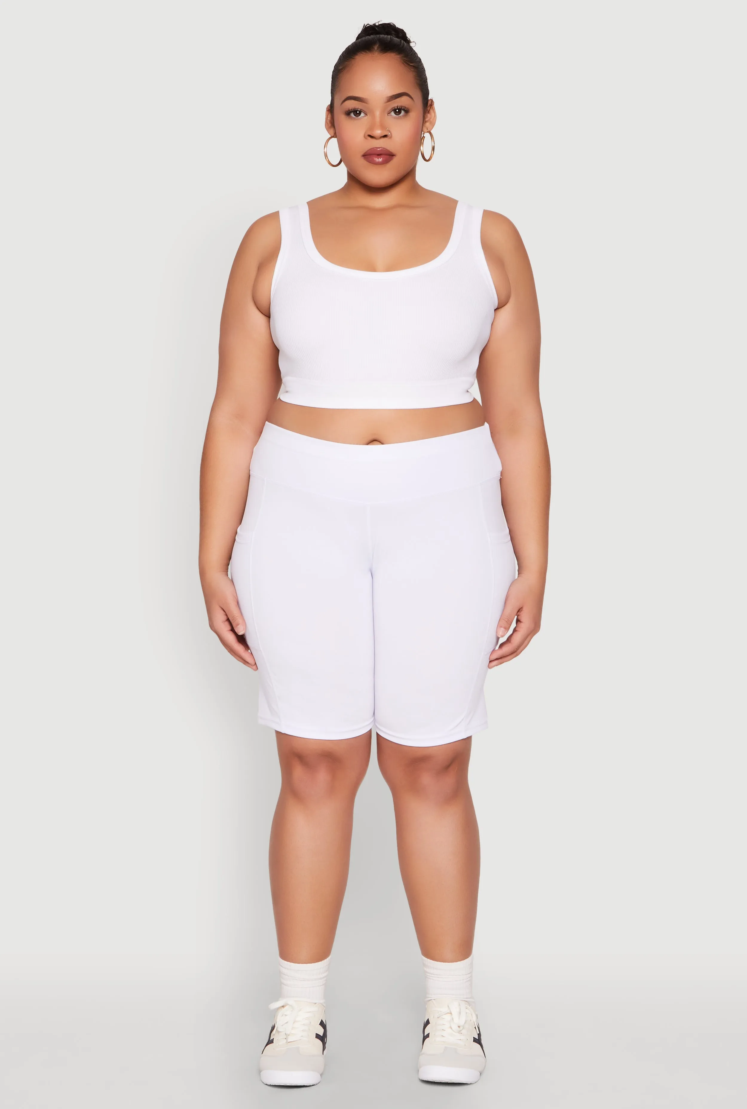 Plus Size Cell Phone Pocket Biker Shorts sold by Rainbow