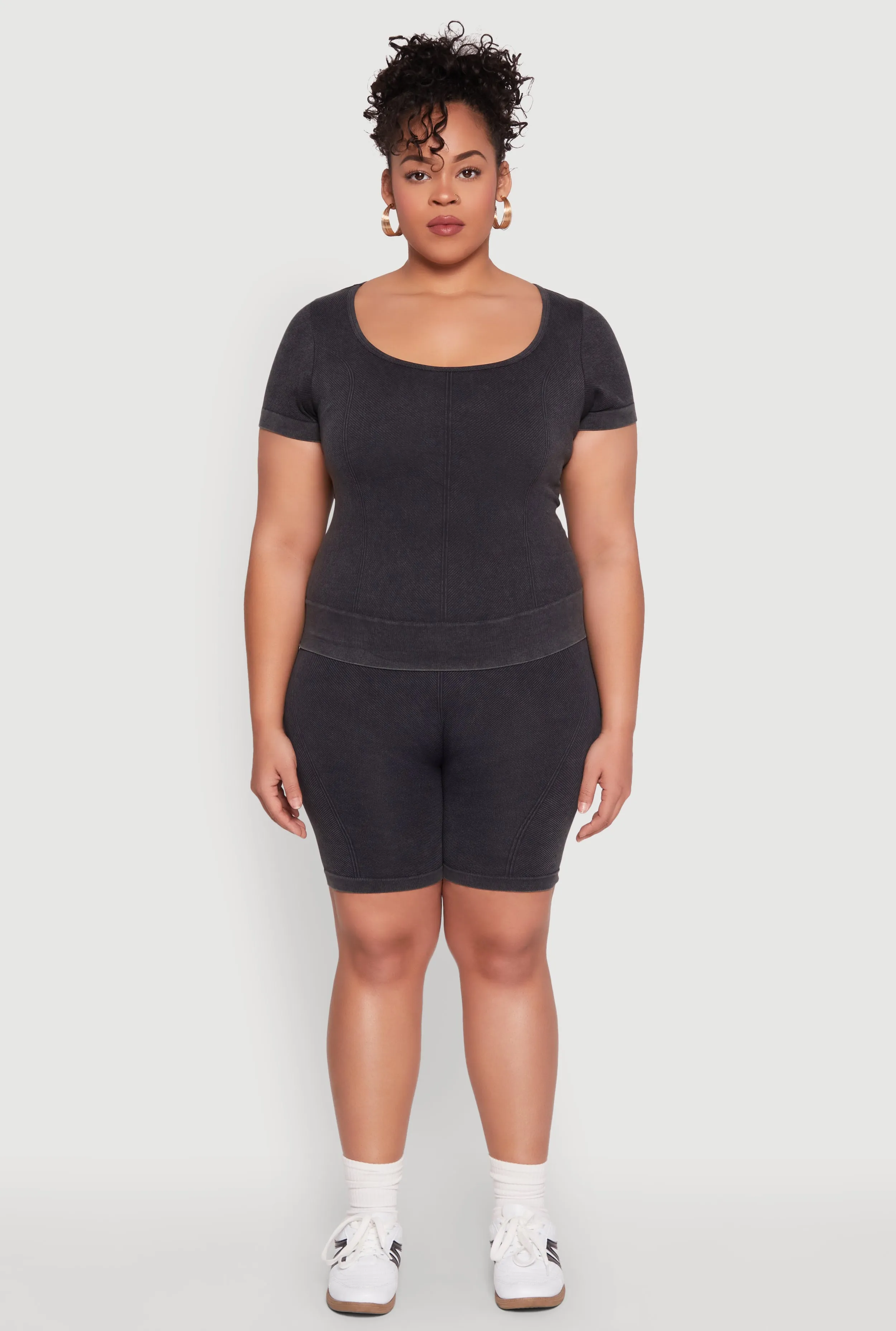 Plus Size Mineral Wash Biker Shorts sold by Rainbow product image thumbnail 2