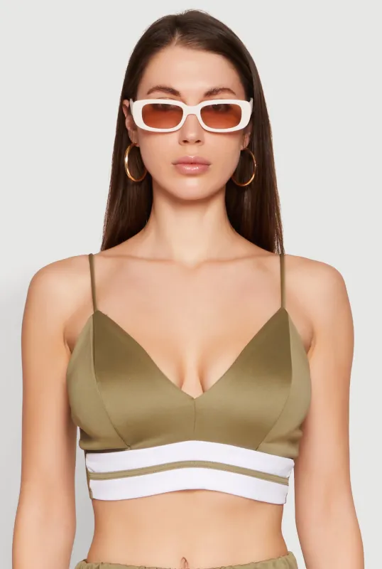 Varsity Stripe Detail Bralette sold by Rainbow