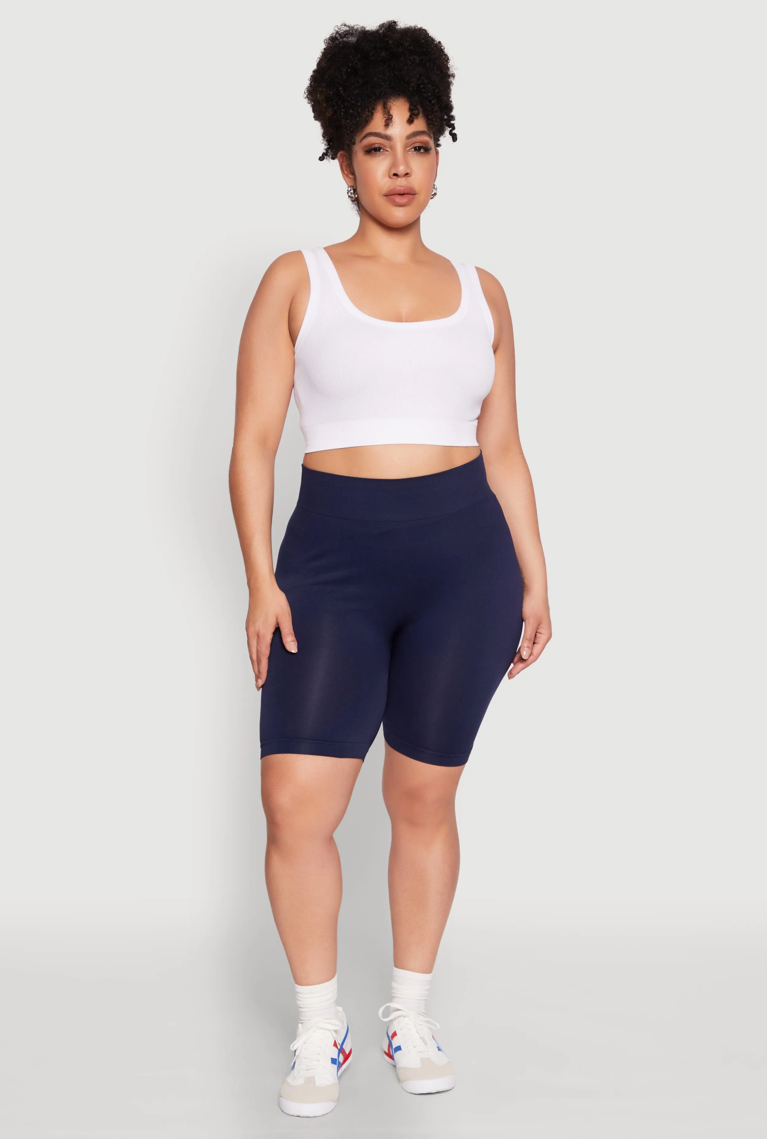 Plus Size High Waist Seamless Biker Shorts sold by Rainbow