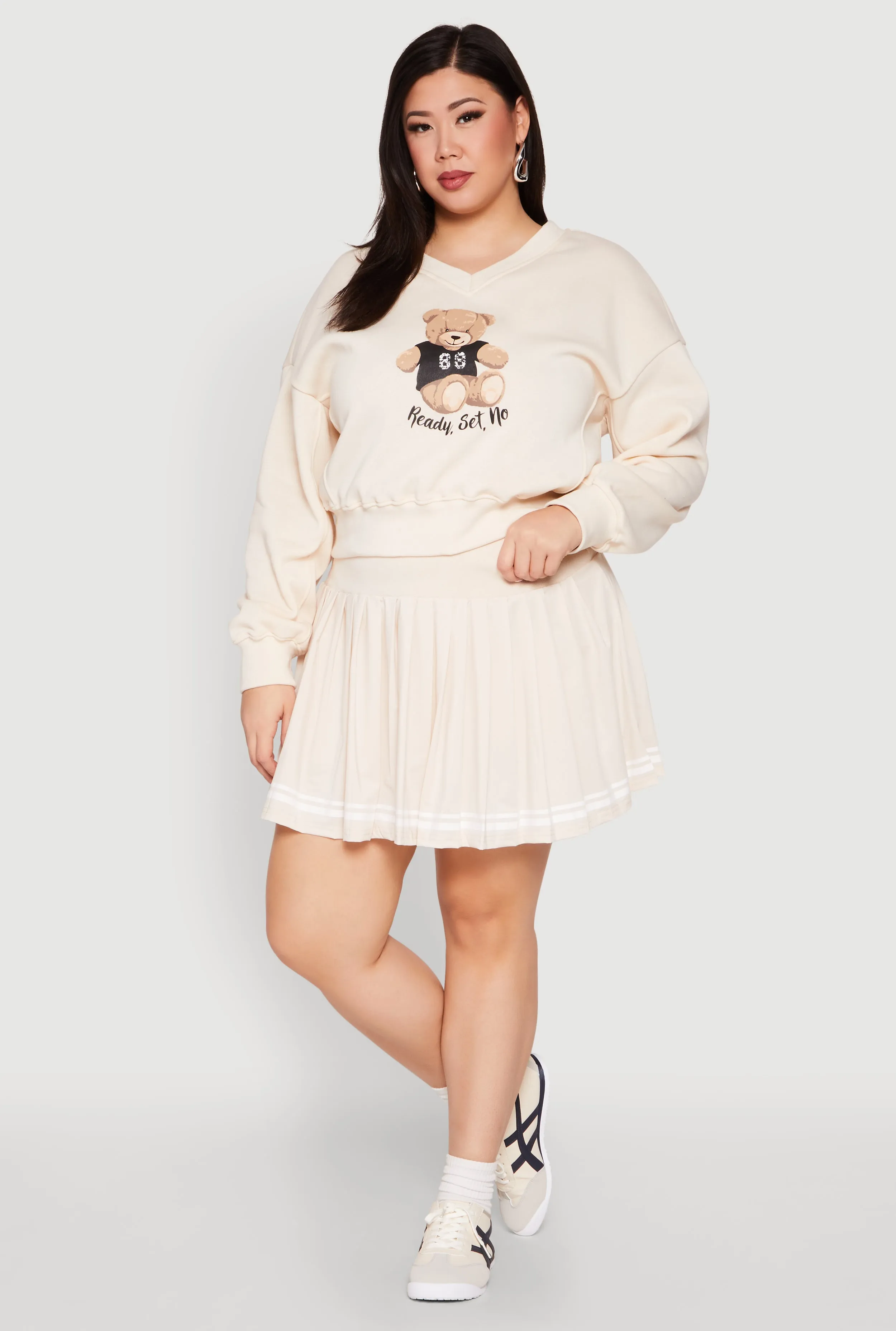 Plus Size Varsity Stripe Detail Tennis Skort sold by Rainbow product image thumbnail 2