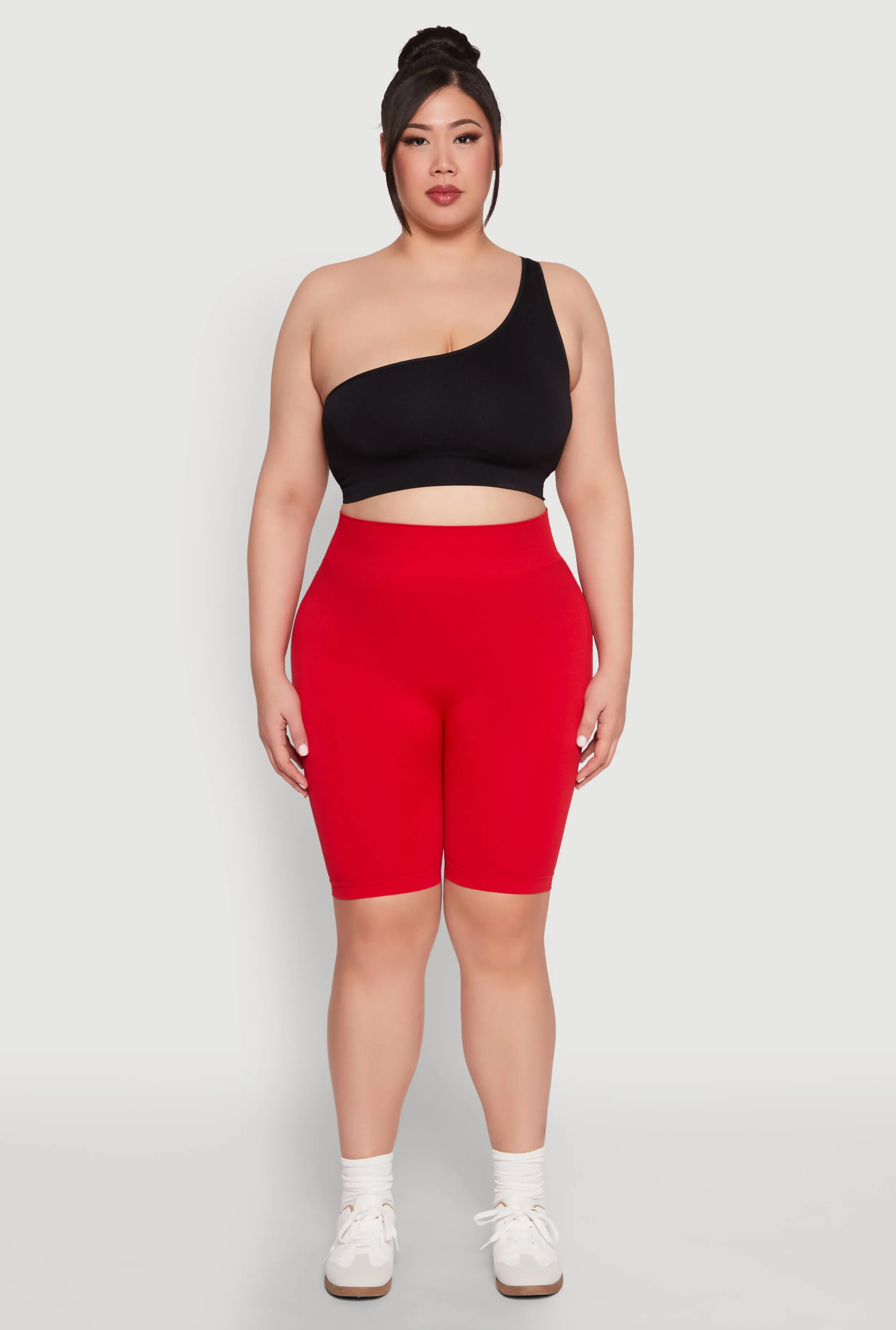 Plus Size High Waist Seamless Biker Shorts sold by Rainbow
