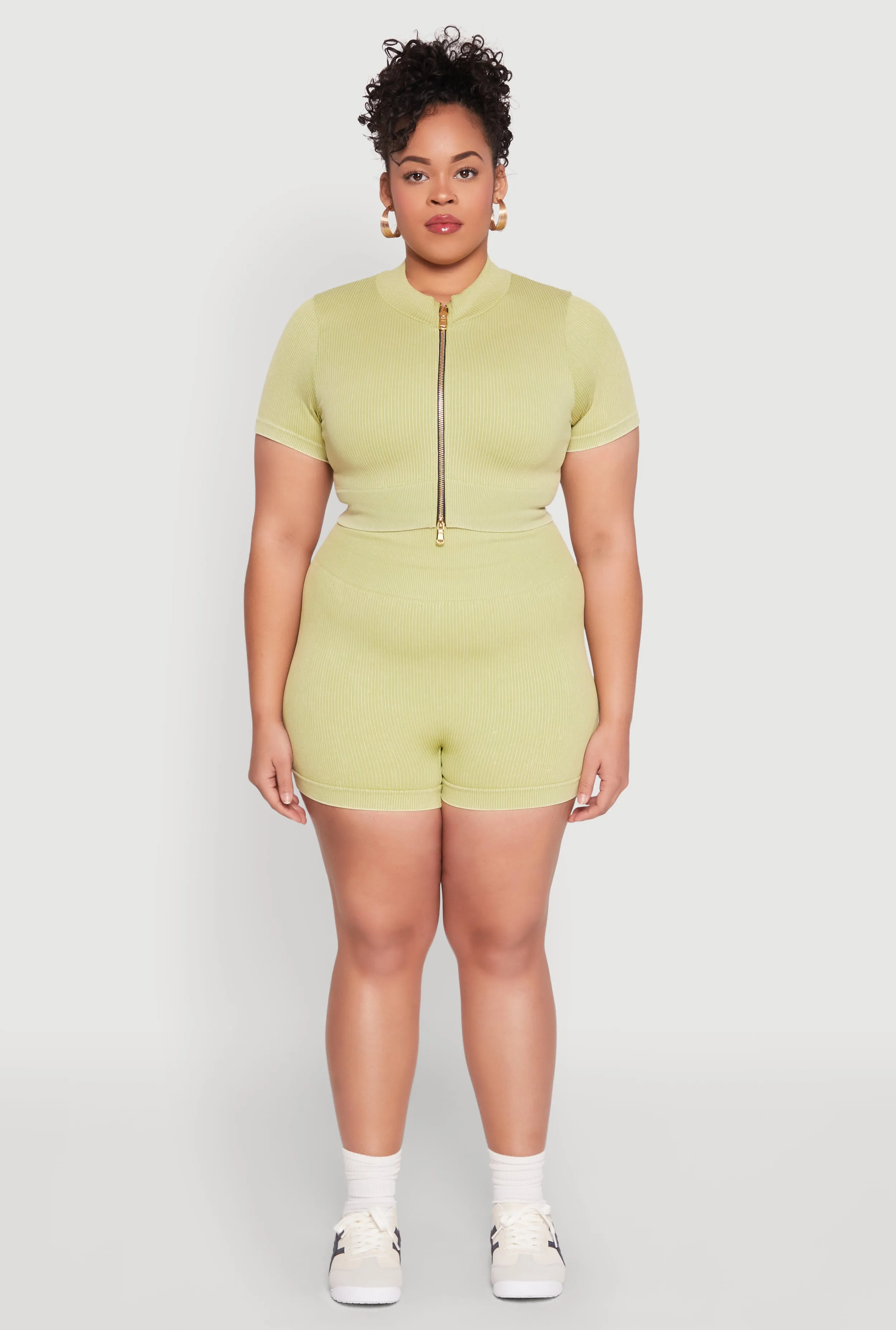 Plus Size Daisy Mineral Wash Seamless Bike Shorts sold by Rainbow product image thumbnail 2