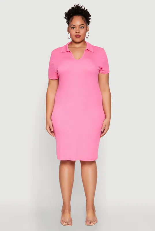 Plus Size Johnny Collar Polo Dress sold by Rainbow