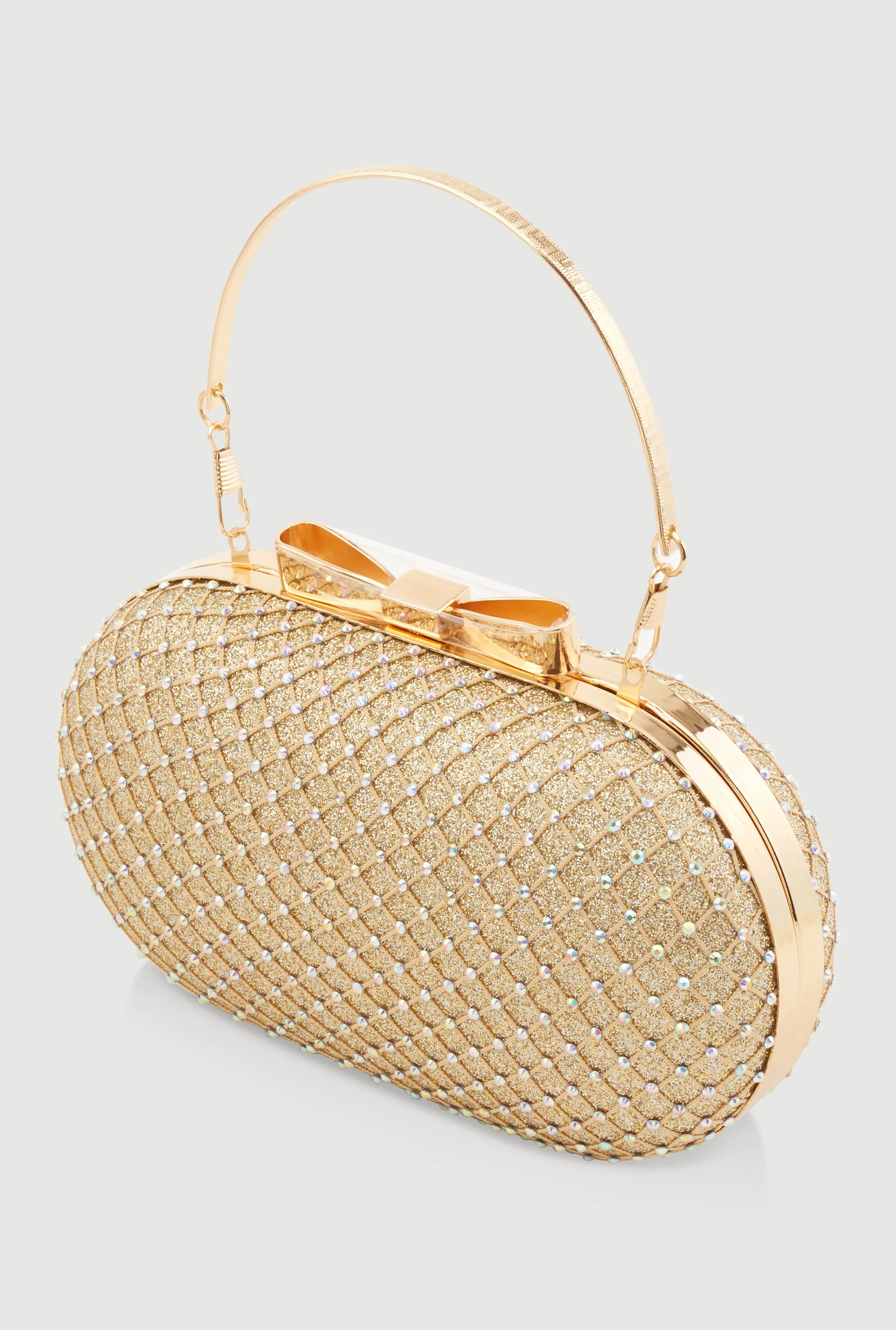 Metallic Rhinestone Oval Clutch Bag sold by Rainbow product image thumbnail 5