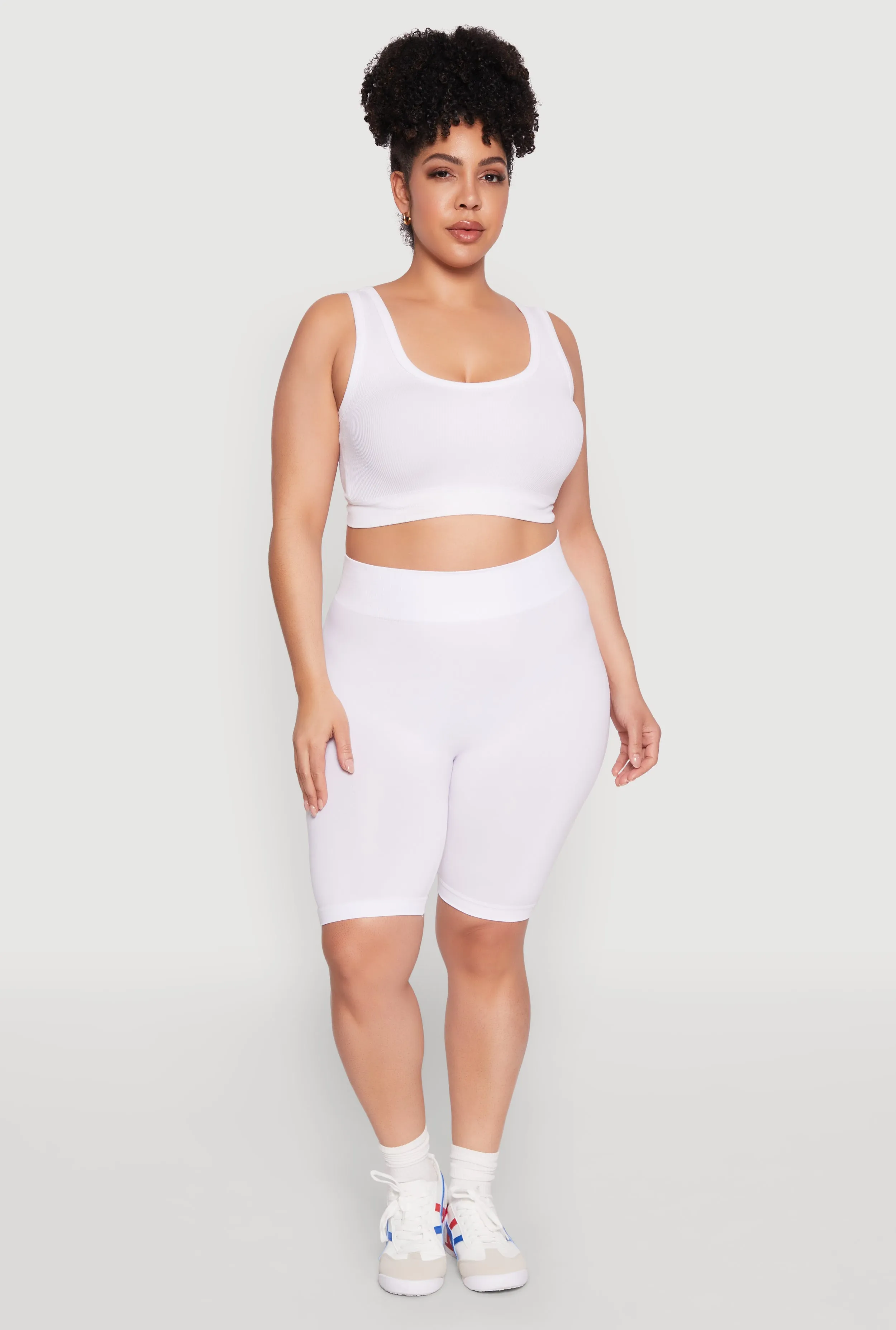 Plus Size High Waist Seamless Biker Shorts sold by Rainbow