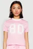 Contrast Trim Graphic Print Mesh Jersey sold by Rainbow