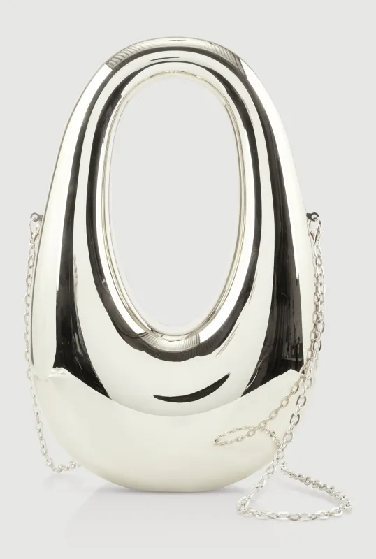Oval Metallic Handbag sold by Rainbow