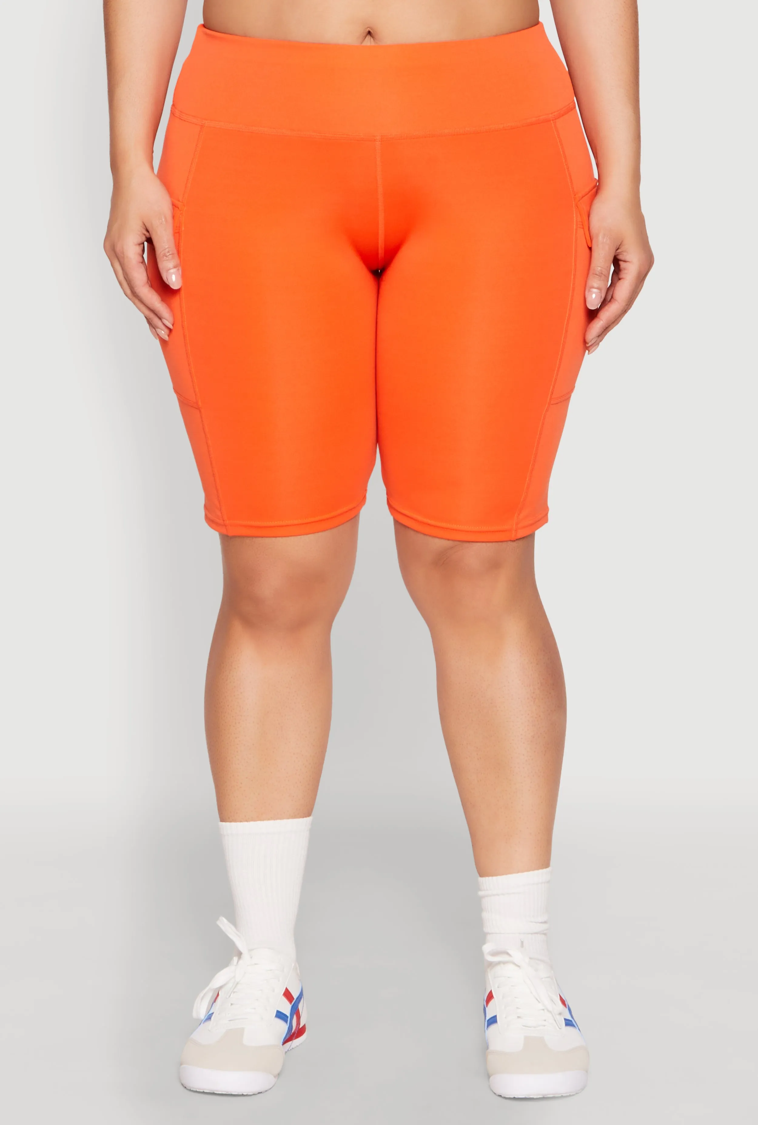 Plus Size High Waisted Cargo Pocket Biker Shorts sold by Rainbow product image thumbnail 5