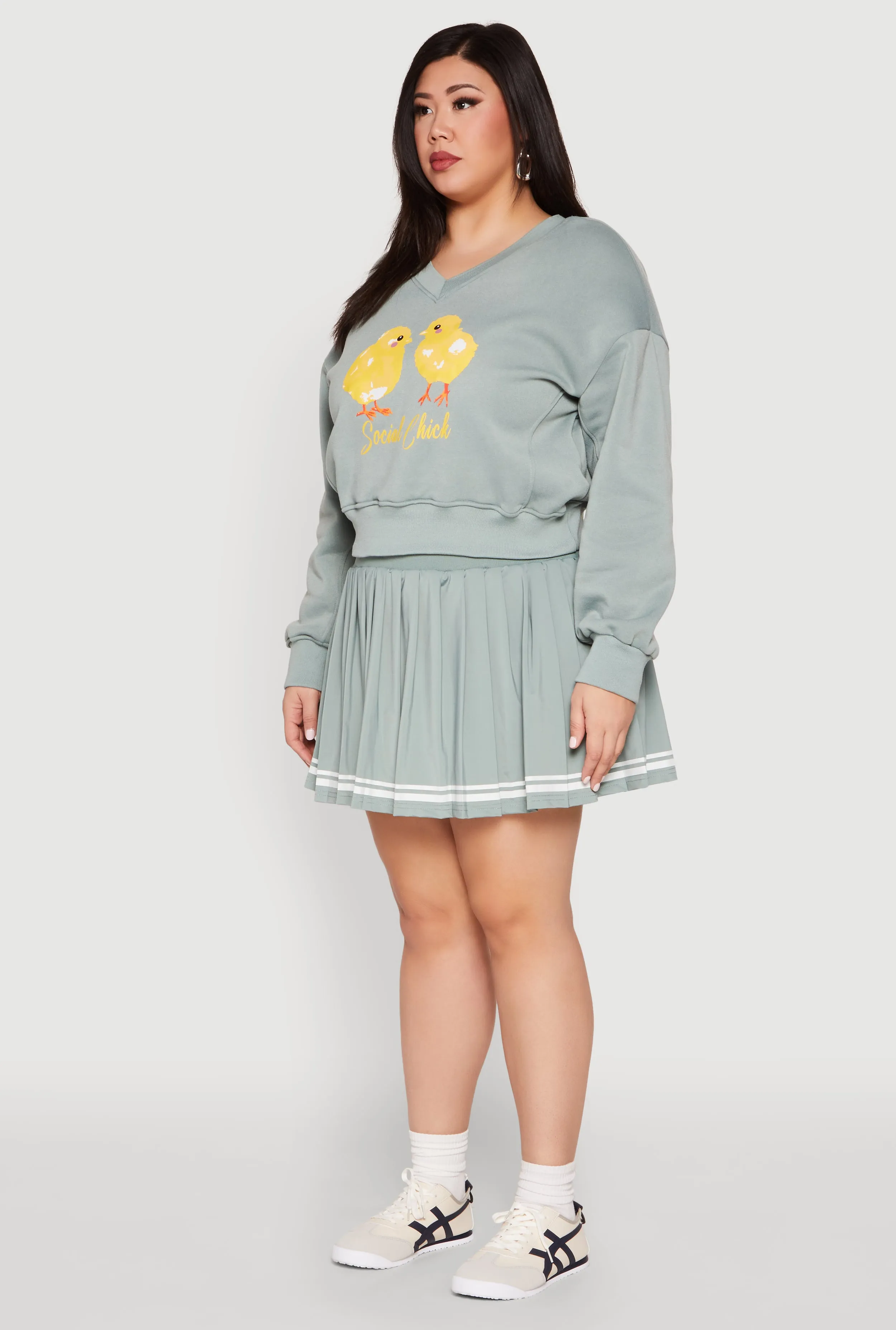 Plus Size V Neck Graphic Sweatshirt sold by Rainbow product image thumbnail 5