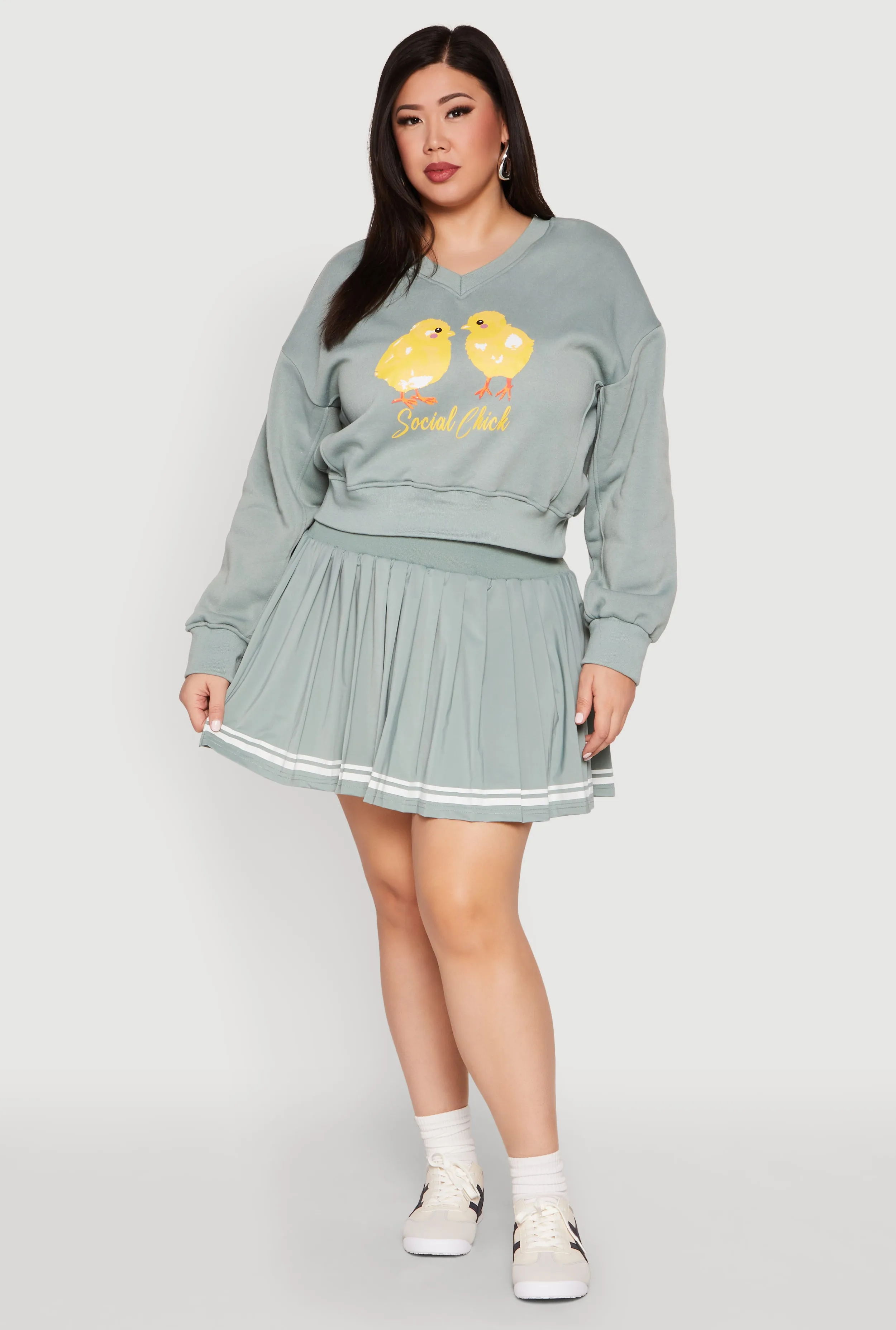 Plus Size V Neck Graphic Sweatshirt sold by Rainbow product image thumbnail 3