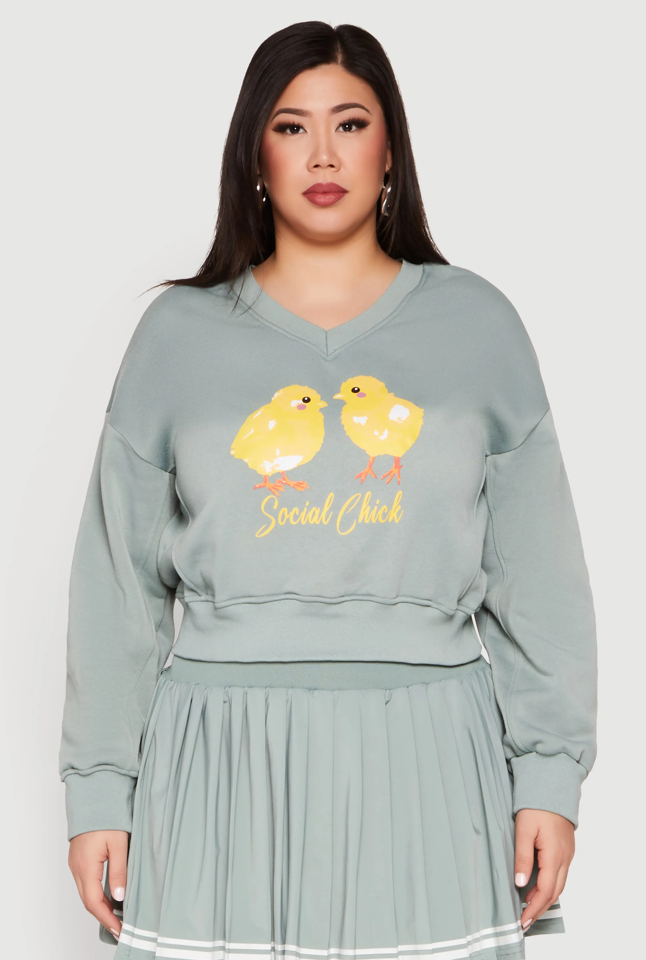 Plus Size V Neck Graphic Sweatshirt sold by Rainbow
