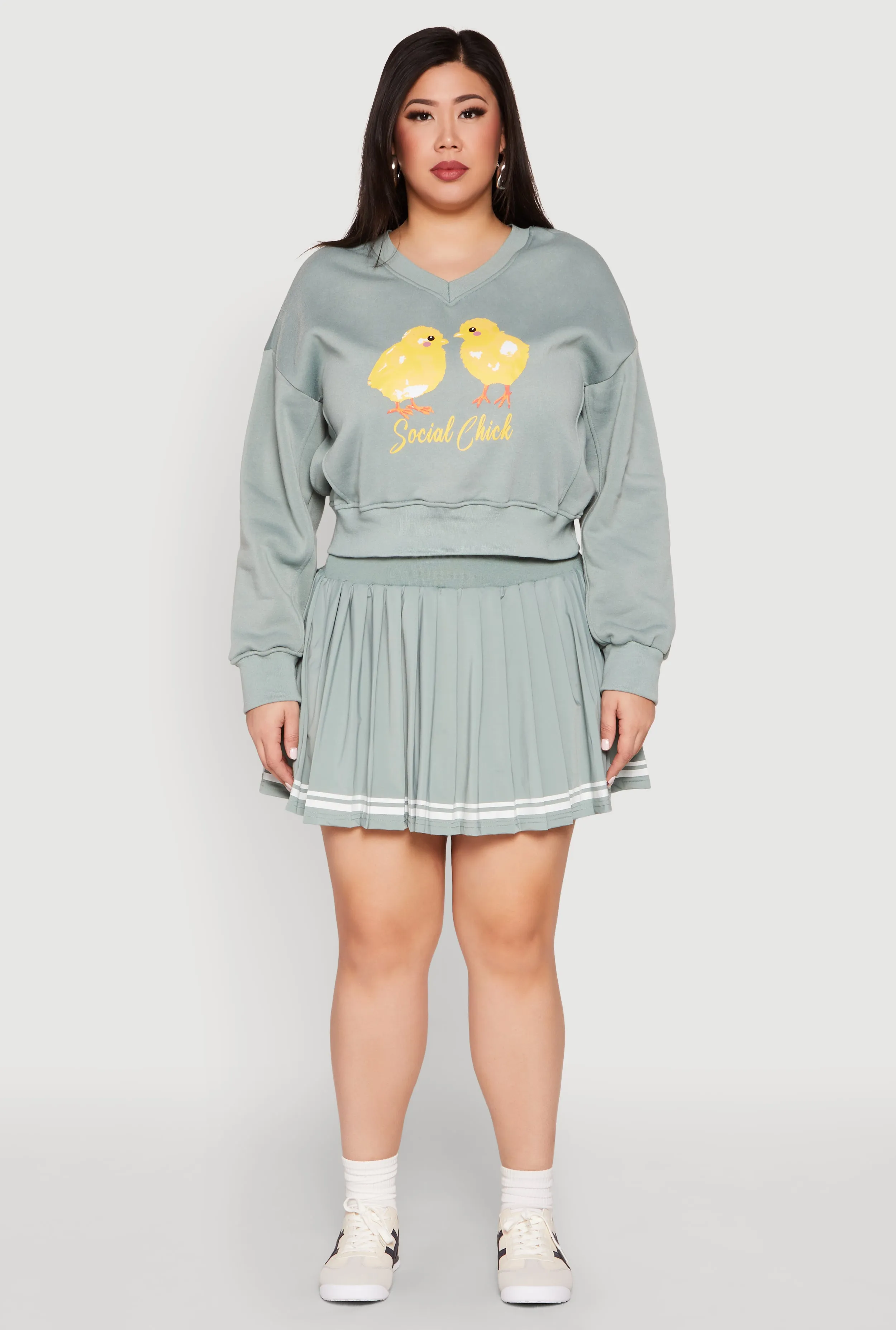 Plus Size V Neck Graphic Sweatshirt sold by Rainbow product image thumbnail 2