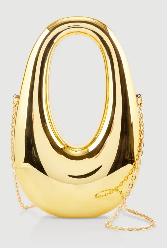 Oval Metallic Handbag sold by Rainbow