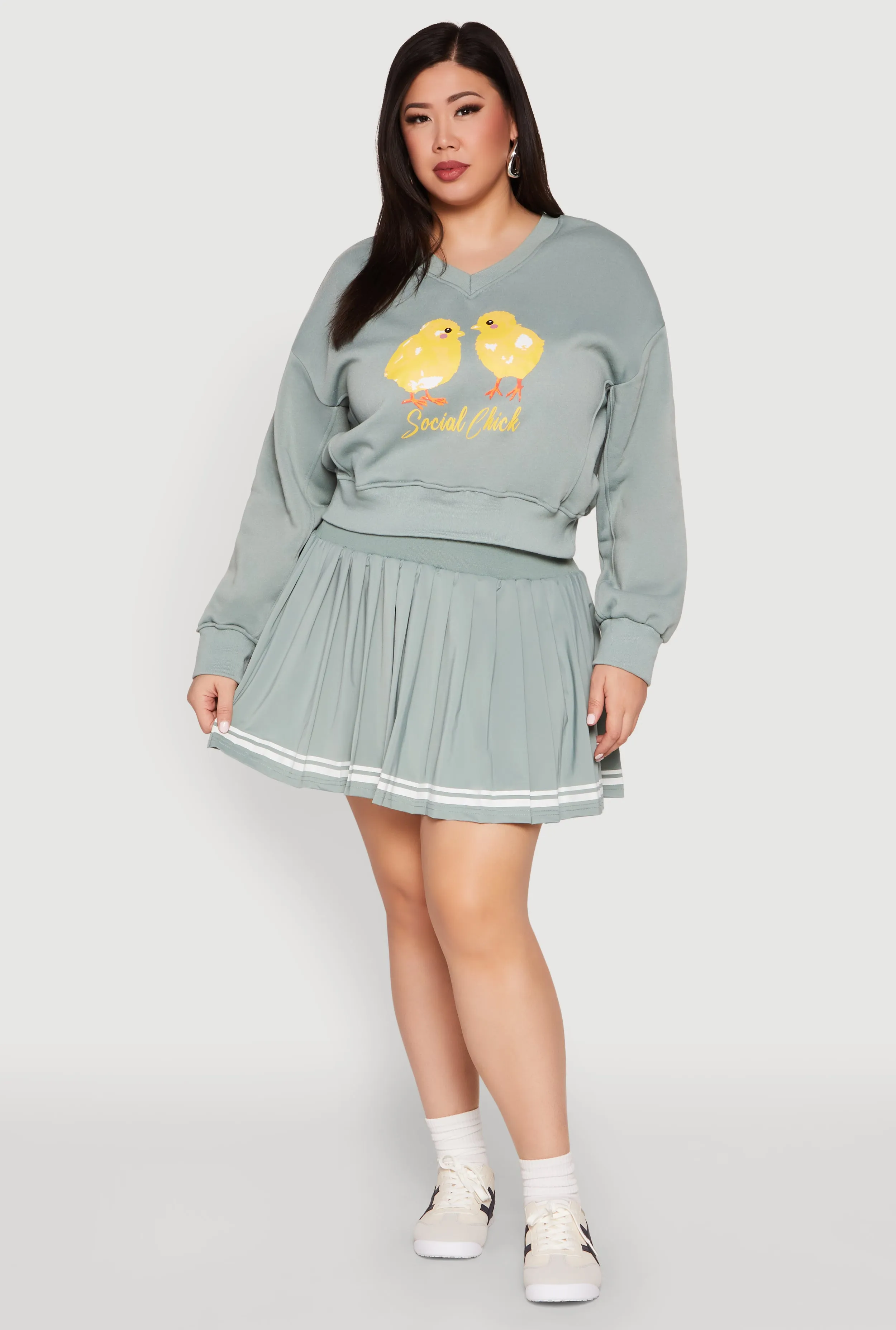 Plus Size Varsity Stripe Detail Tennis Skort sold by Rainbow product image thumbnail 2