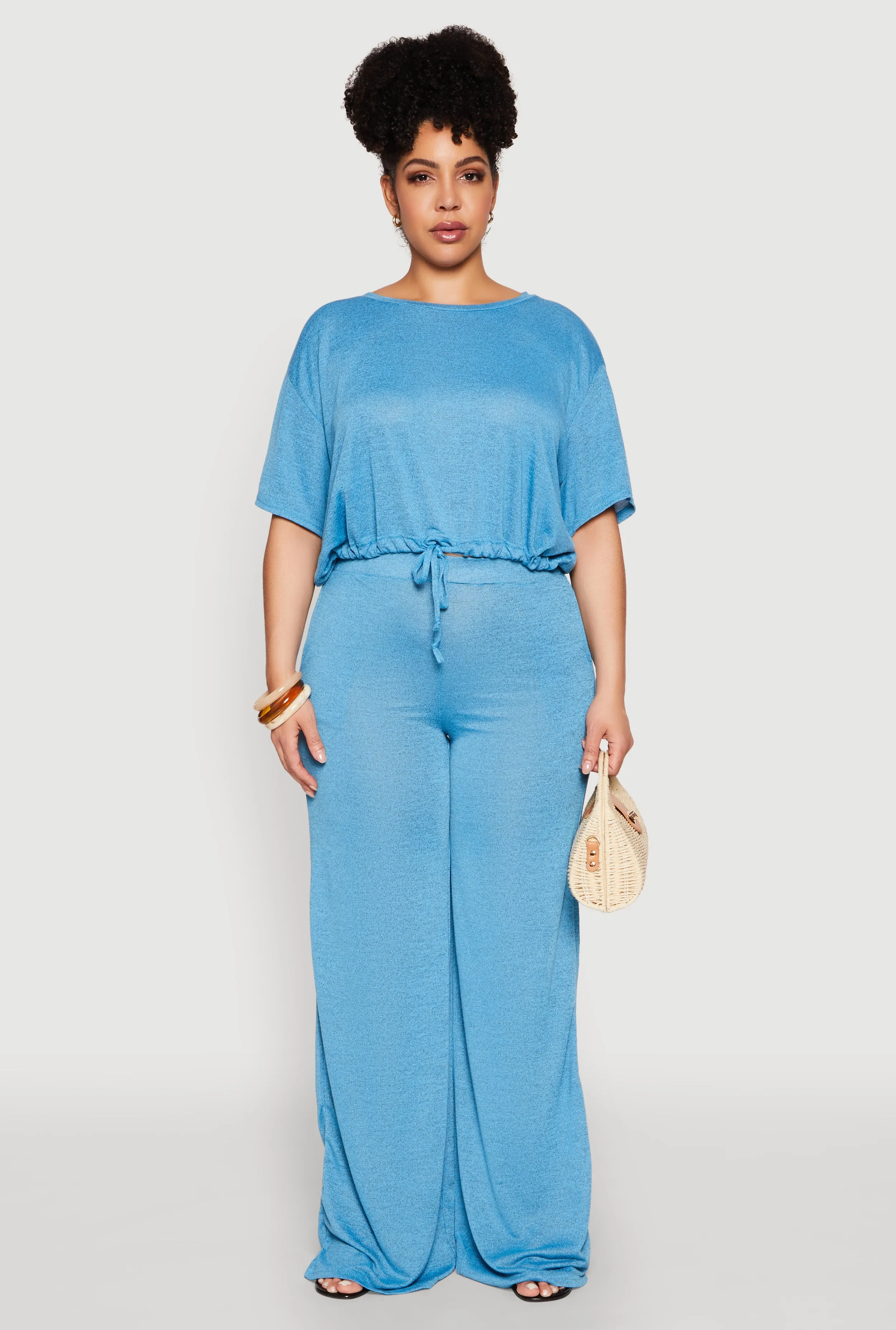 Plus Size Daisy High Waisted Wide Leg Pants sold by Rainbow