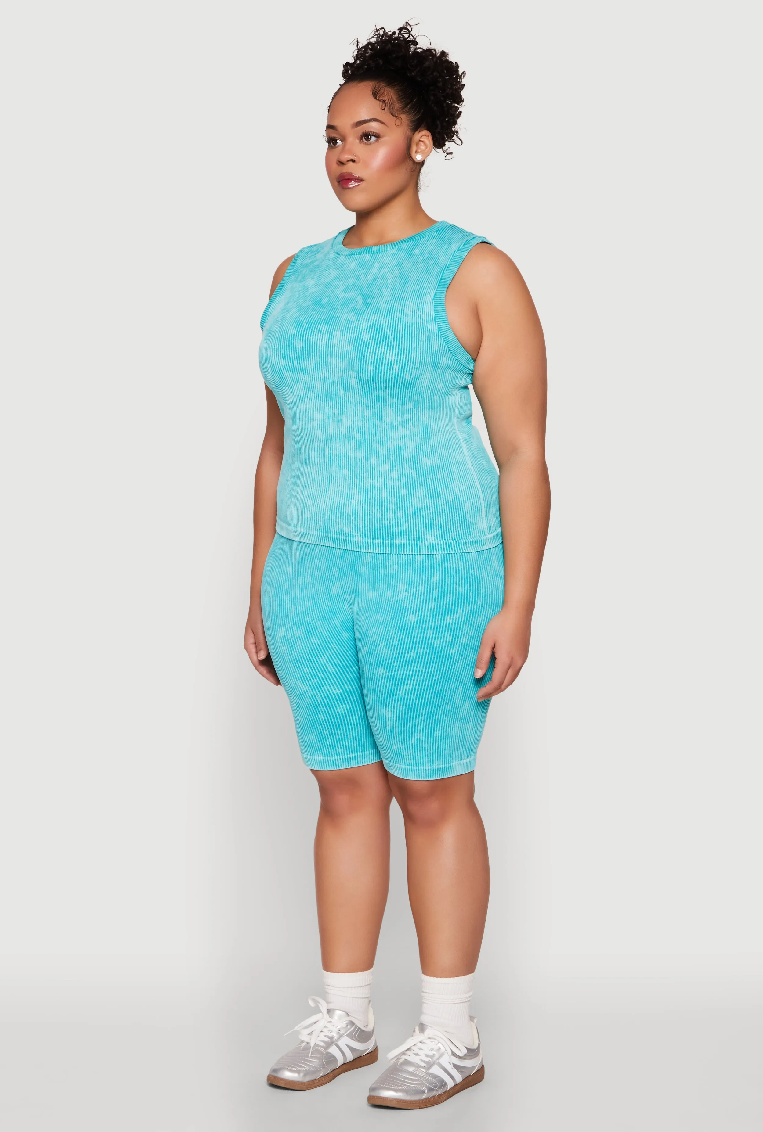 Plus Size Mineral Wash Ribbed Knit Tank Top sold by Rainbow product image thumbnail 5