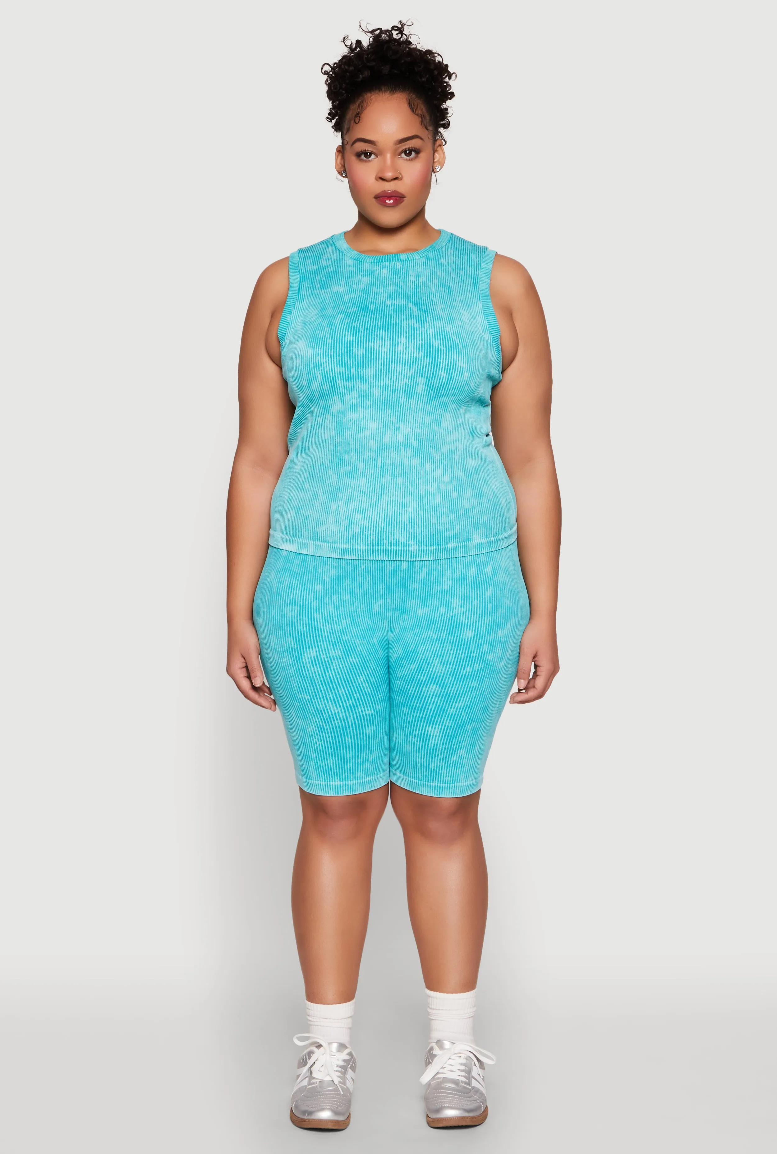 Plus Size Mineral Wash Ribbed Knit Tank Top sold by Rainbow product image thumbnail 2