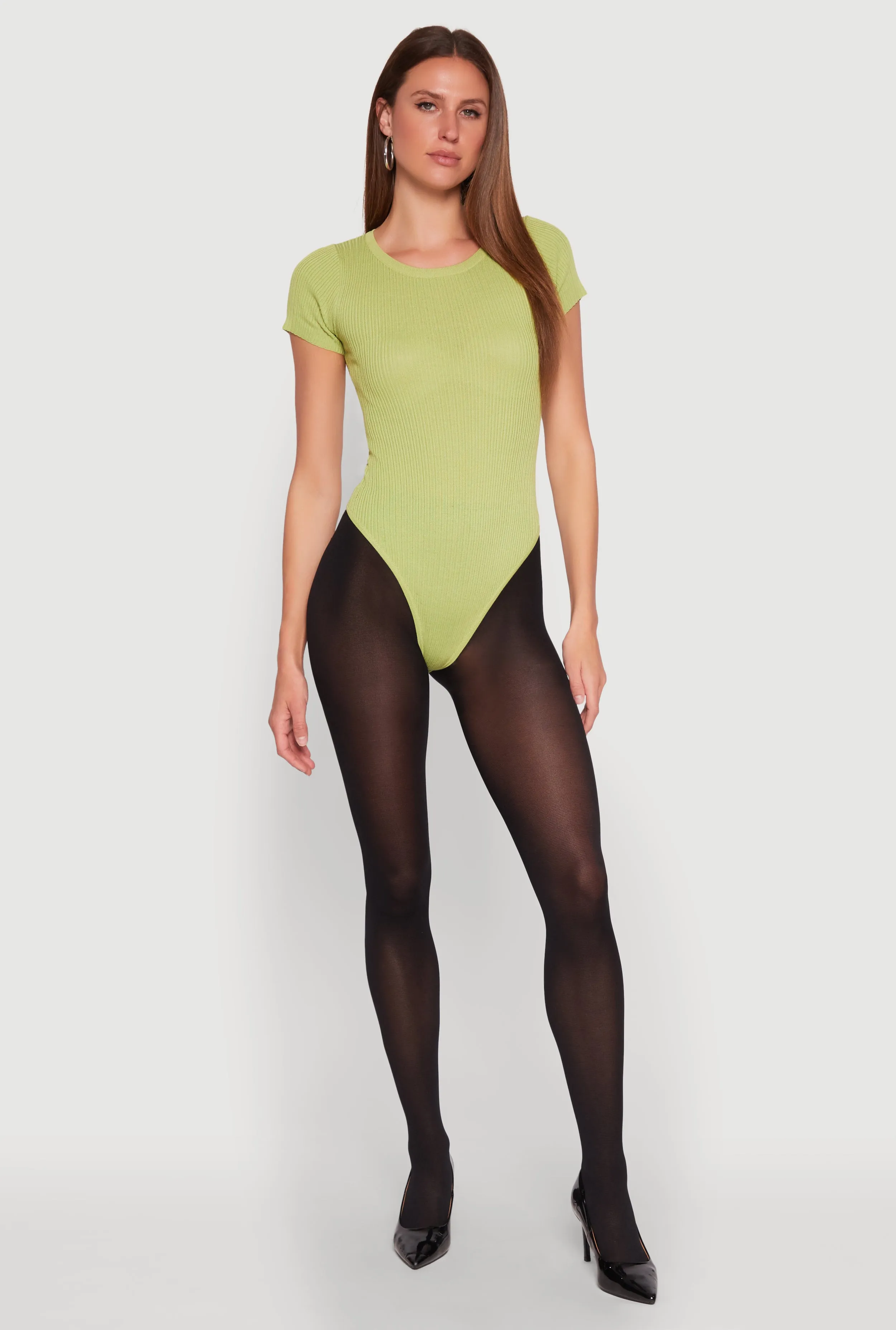 Daisy Rib Knit Crew Neck Bodysuit sold by Rainbow