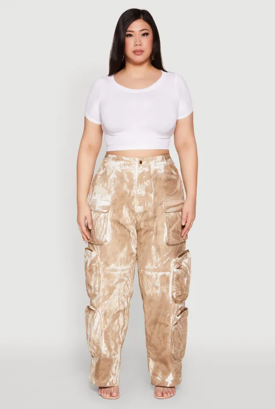 Plus Size Printed Pattern Cargo Pants sold by Rainbow