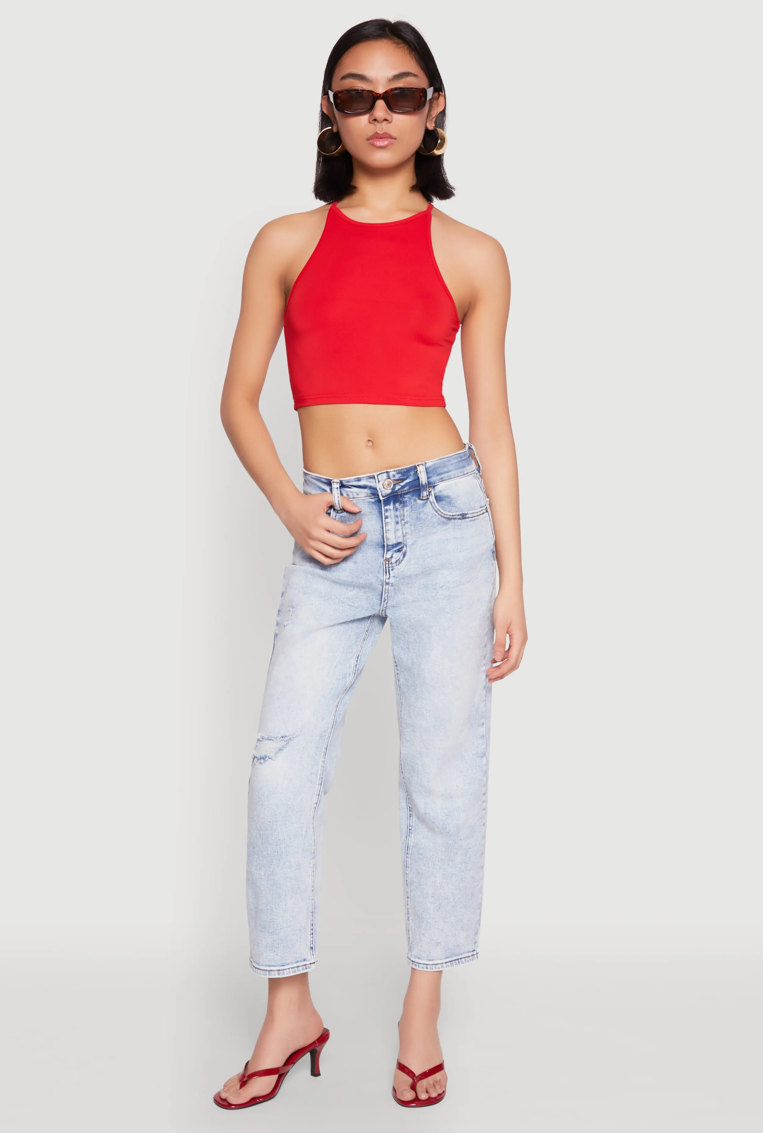 Daisy High Neck Cropped Tank Top sold by Rainbow product image thumbnail 2
