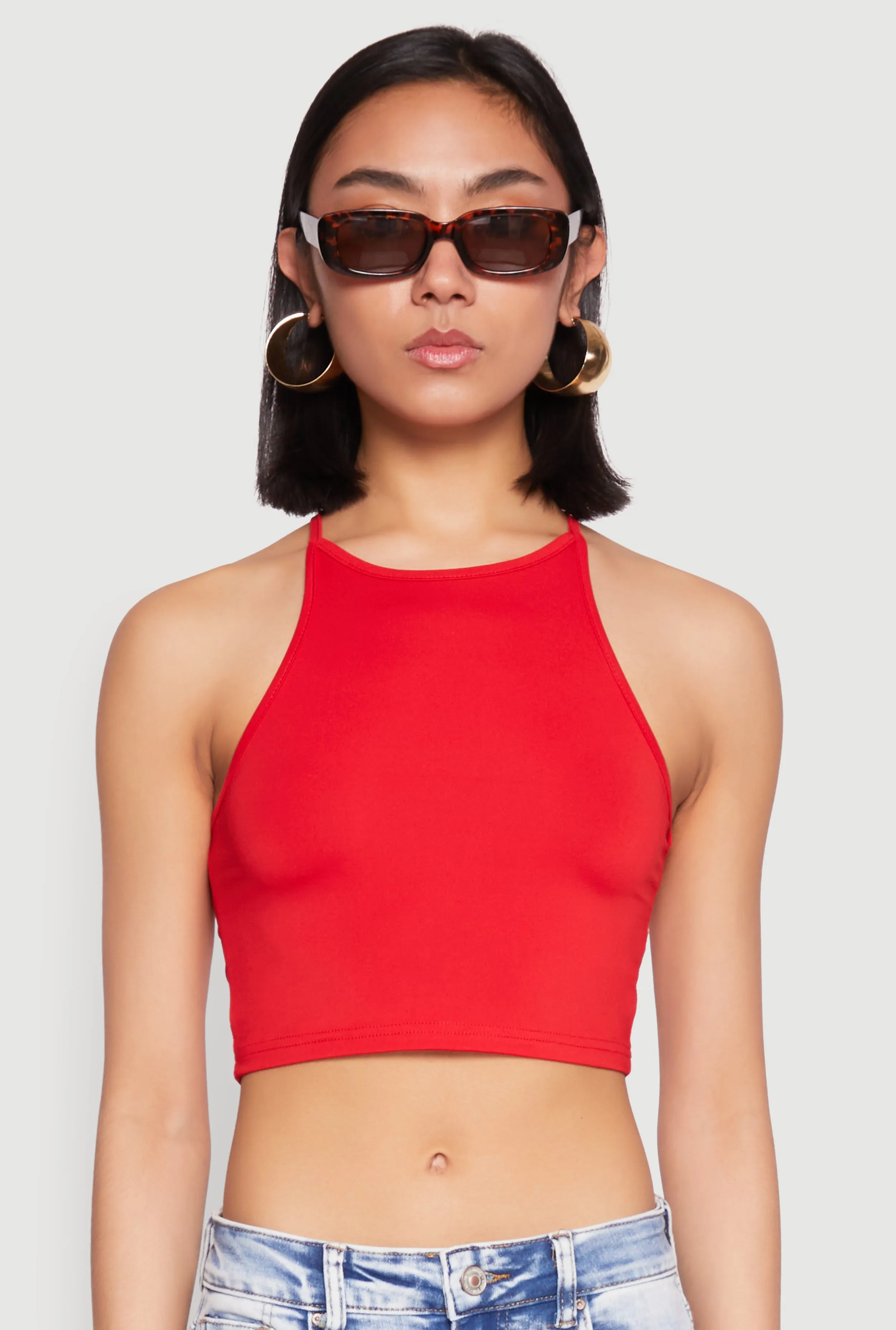 Daisy High Neck Cropped Tank Top sold by Rainbow