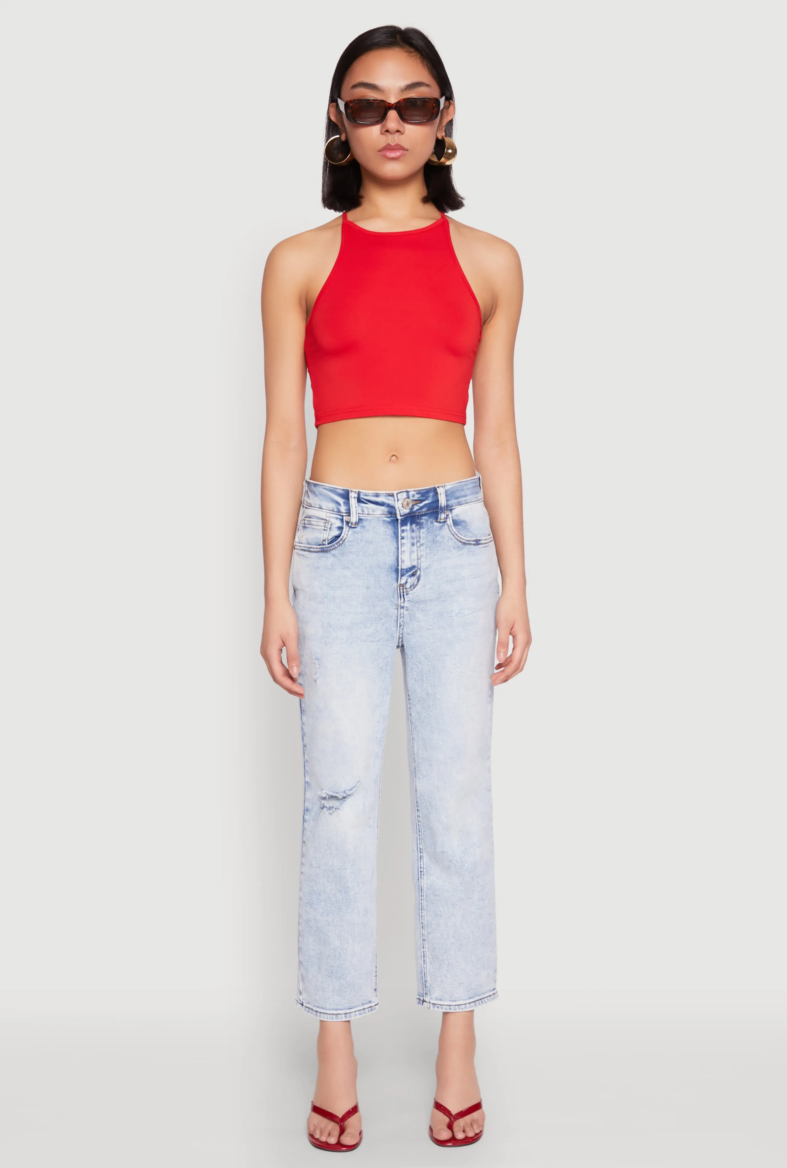 Daisy High Neck Cropped Tank Top sold by Rainbow product image thumbnail 3