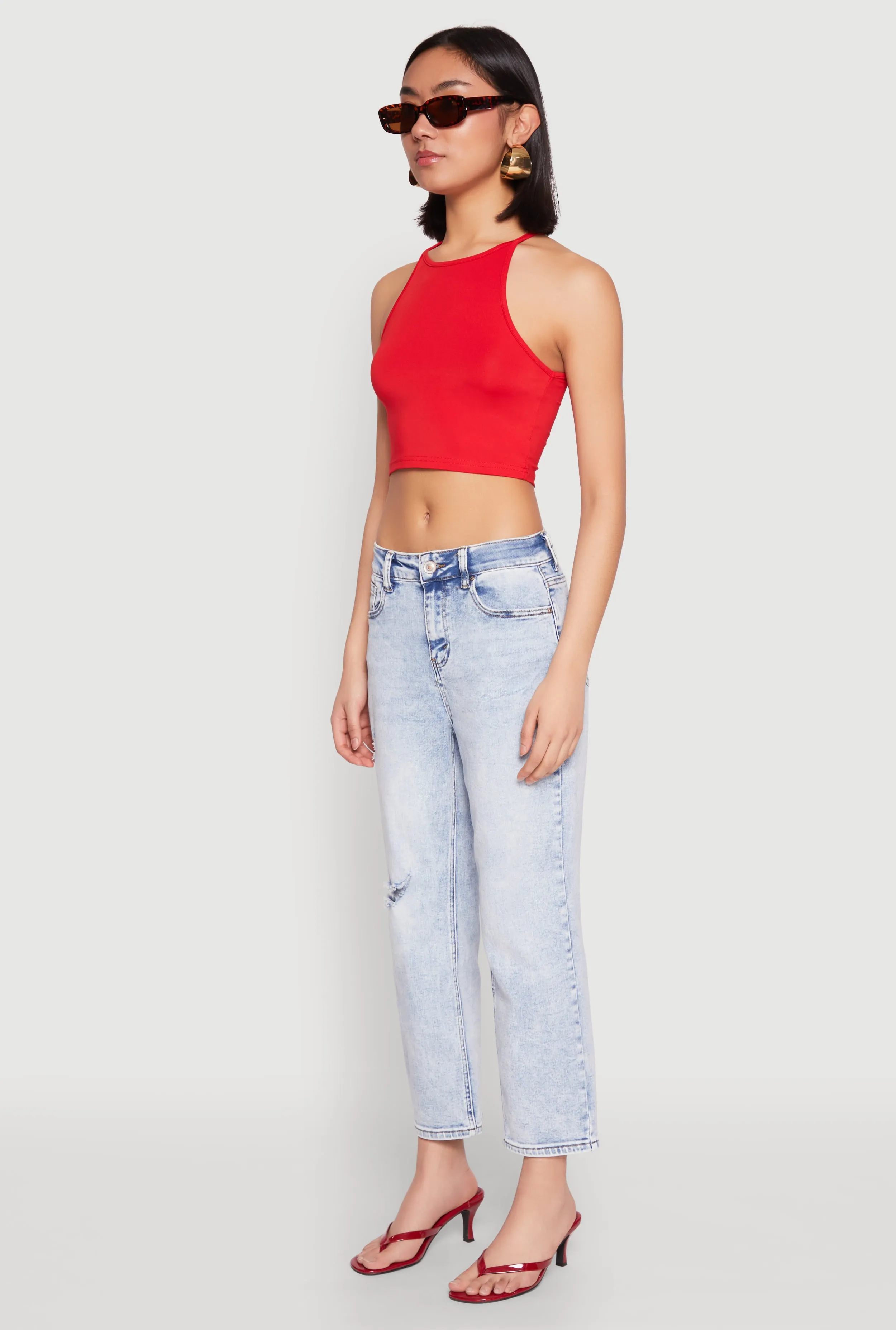 Daisy High Neck Cropped Tank Top sold by Rainbow product image thumbnail 5