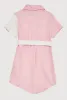 Little Girls Linen Gold Button Front Shirt Dress sold by Rainbow