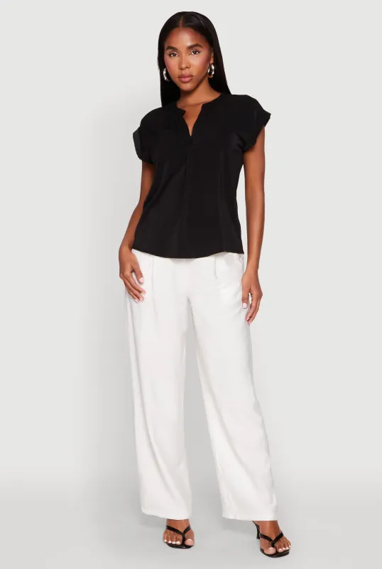 Iris Airy Notch Neck Blouse sold by Rainbow