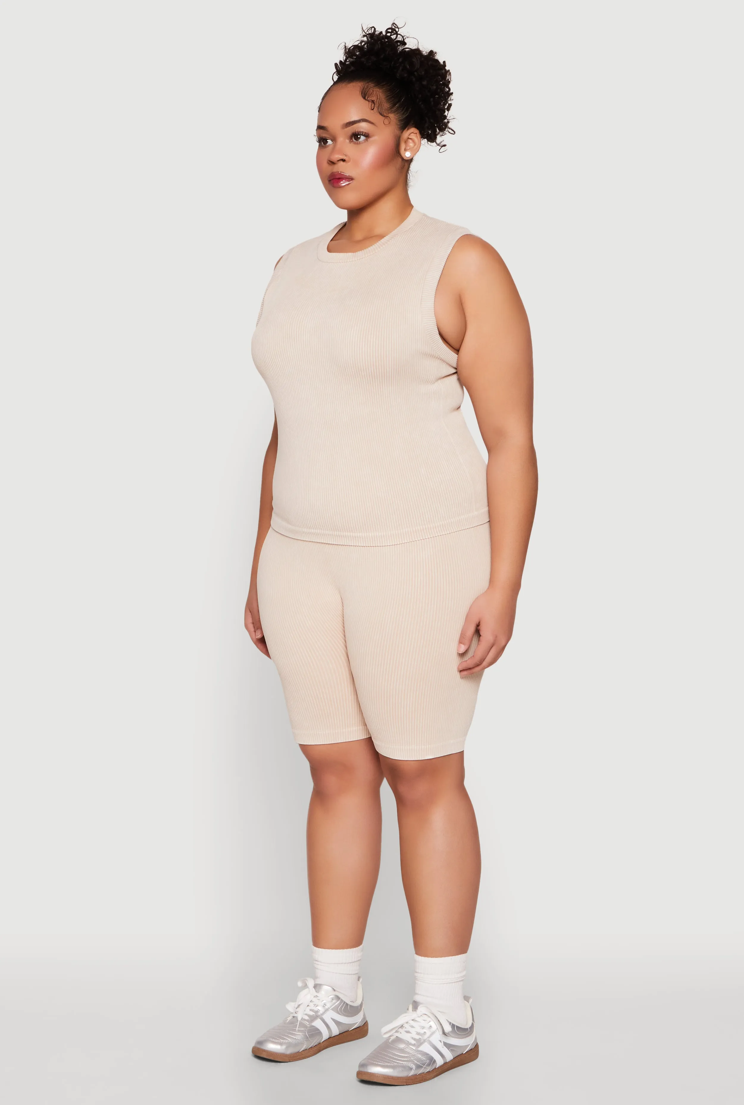 Plus Size Mineral Wash Ribbed Knit Tank Top sold by Rainbow product image thumbnail 5