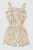 Girls Striped Cargo Pocket Romper sold by Rainbow