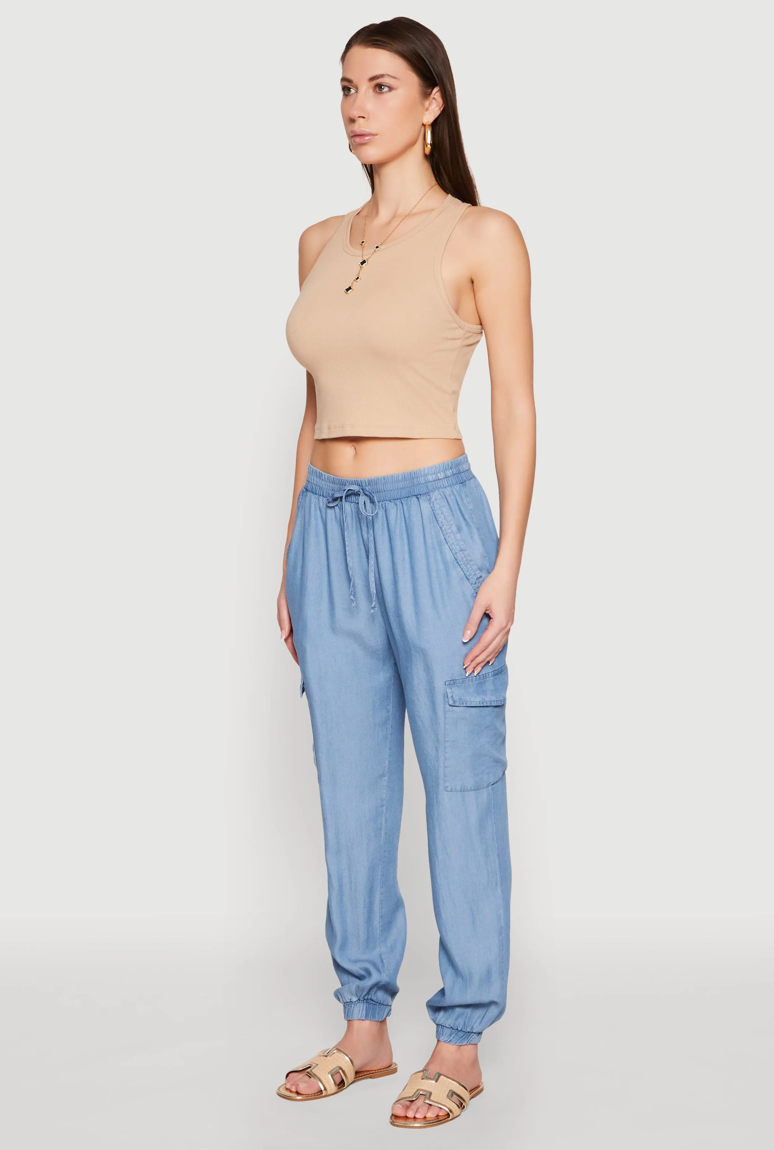 Chambray Cargo Joggers sold by Rainbow product image thumbnail 3