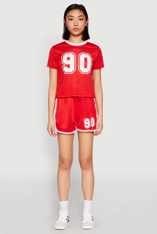 Contrast Trim Jersey Mesh Dolphin Shorts sold by Rainbow