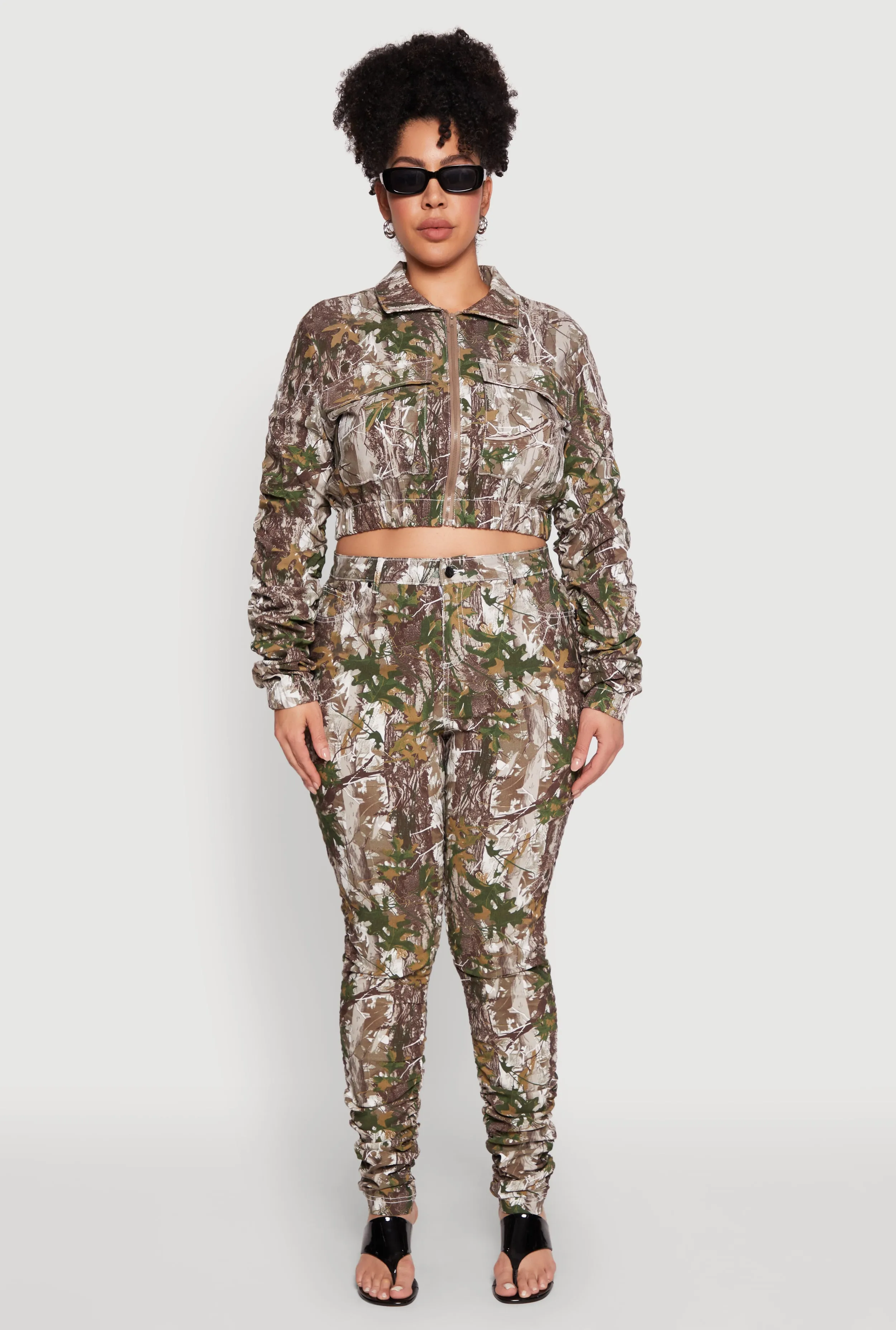 Plus Size Printed Pattern Stacked Pants sold by Rainbow