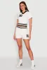 Daisy 10 Varsity Stripe Shorts sold by Rainbow