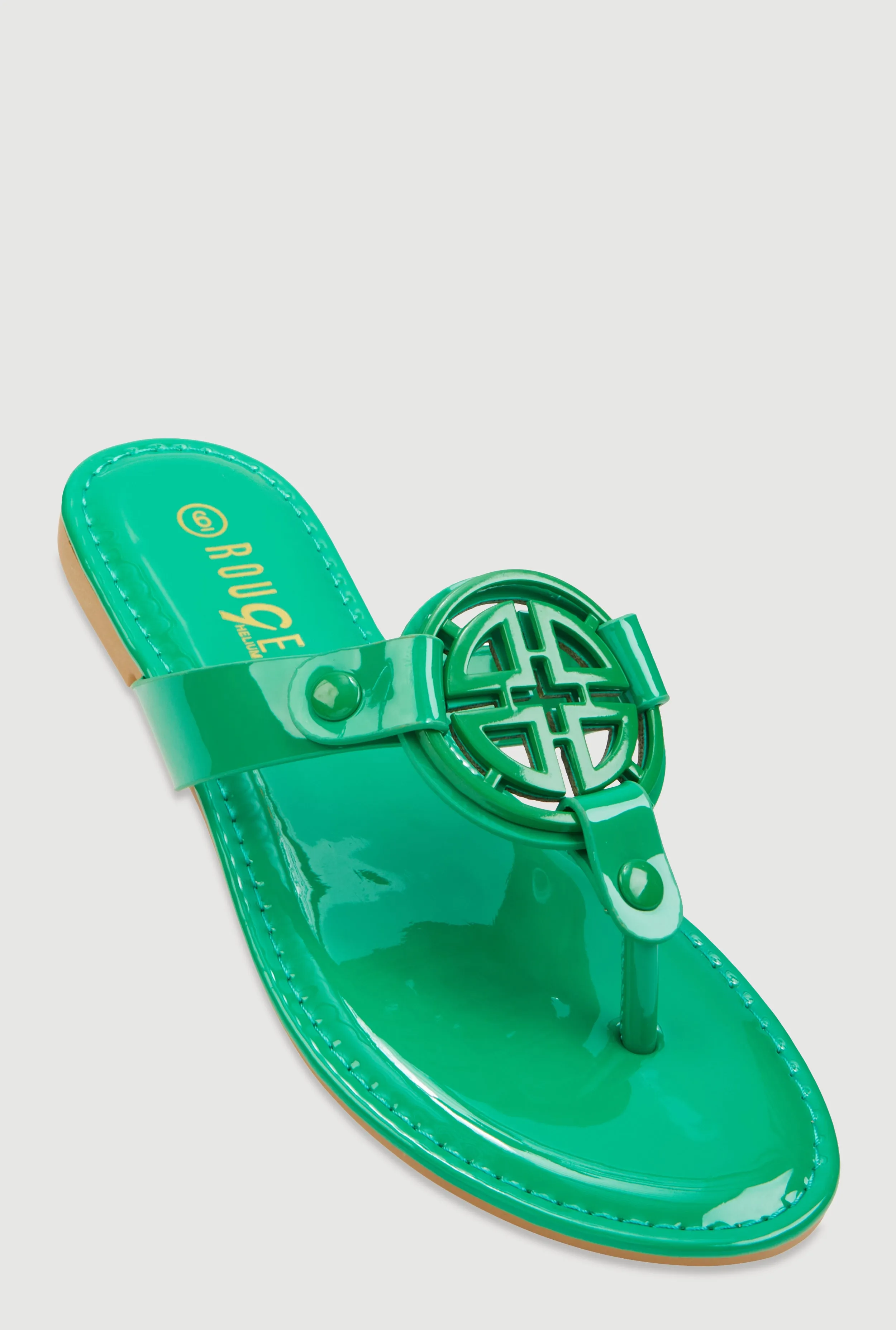 Geometric Pendant Thong Sandals sold by Rainbow