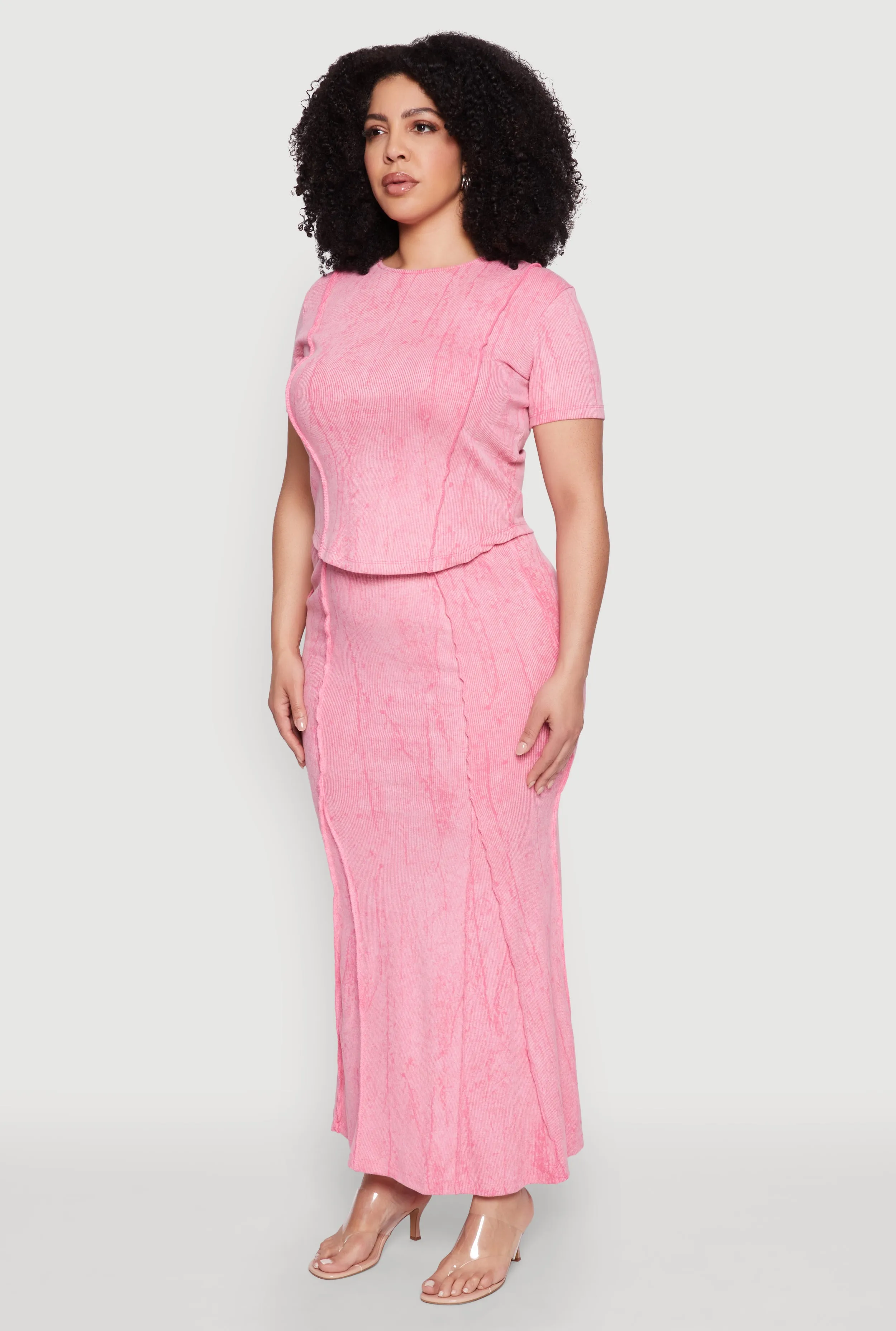 Plus Size Mineral Wash Pintuck Short Sleeve Top sold by Rainbow product image thumbnail 5