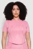 Plus Size Mineral Wash Pintuck Short Sleeve Top sold by Rainbow