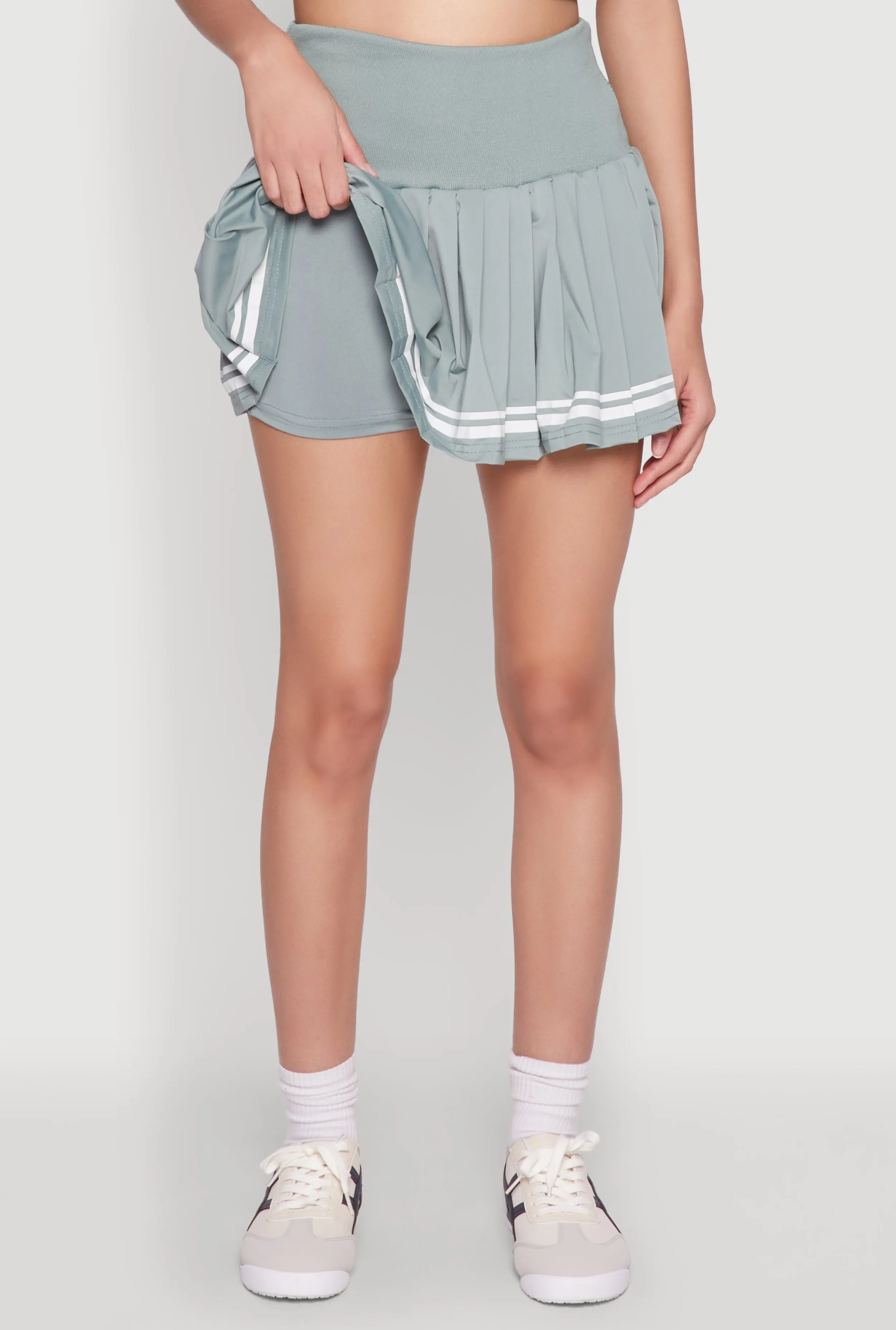 High Waisted Varsity Stripe Skort sold by Rainbow product image thumbnail 5