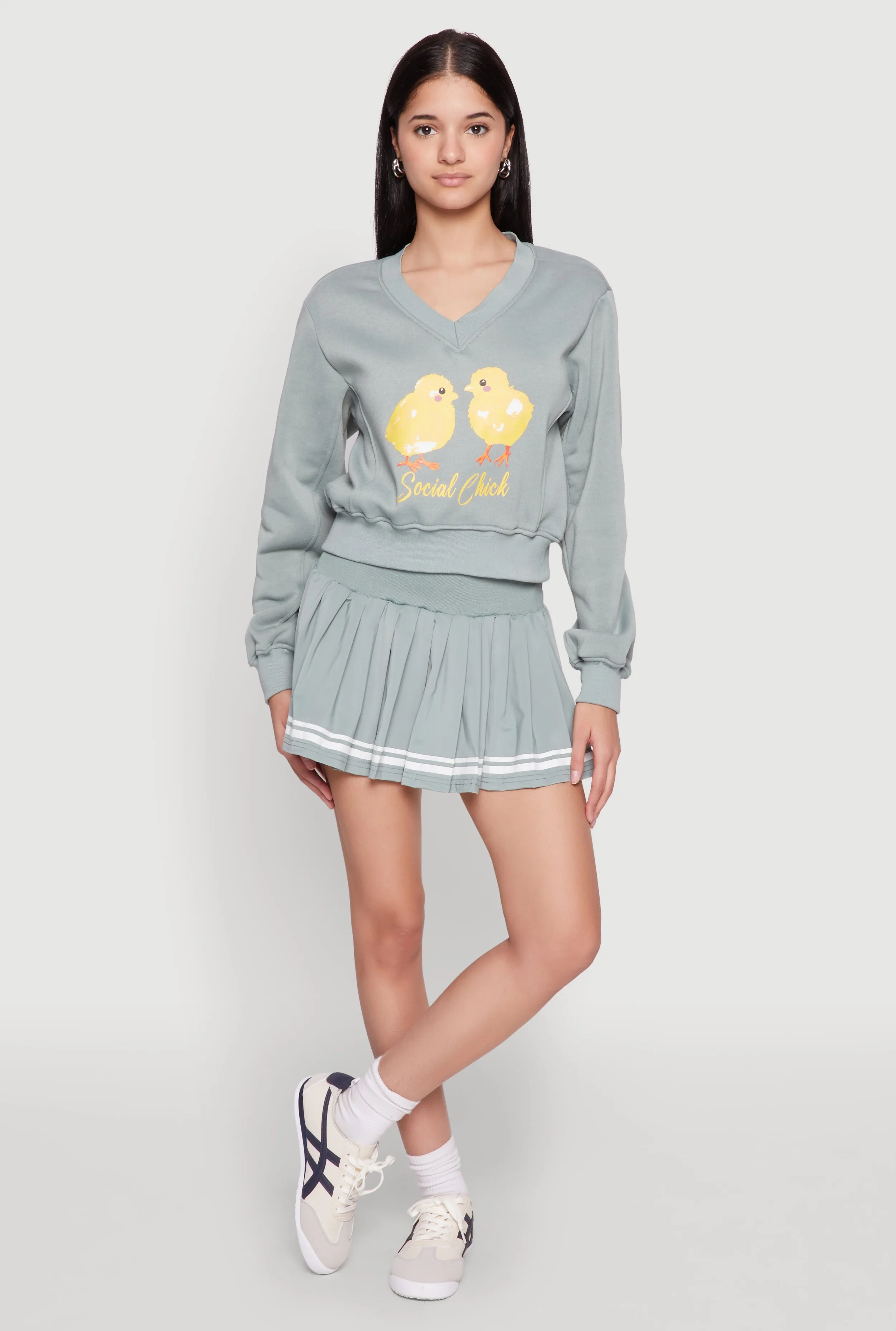 High Waisted Varsity Stripe Skort sold by Rainbow product image thumbnail 2