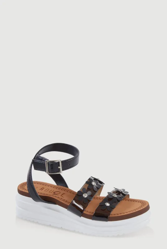Girls Flower Band Platform Sandals sold by Rainbow