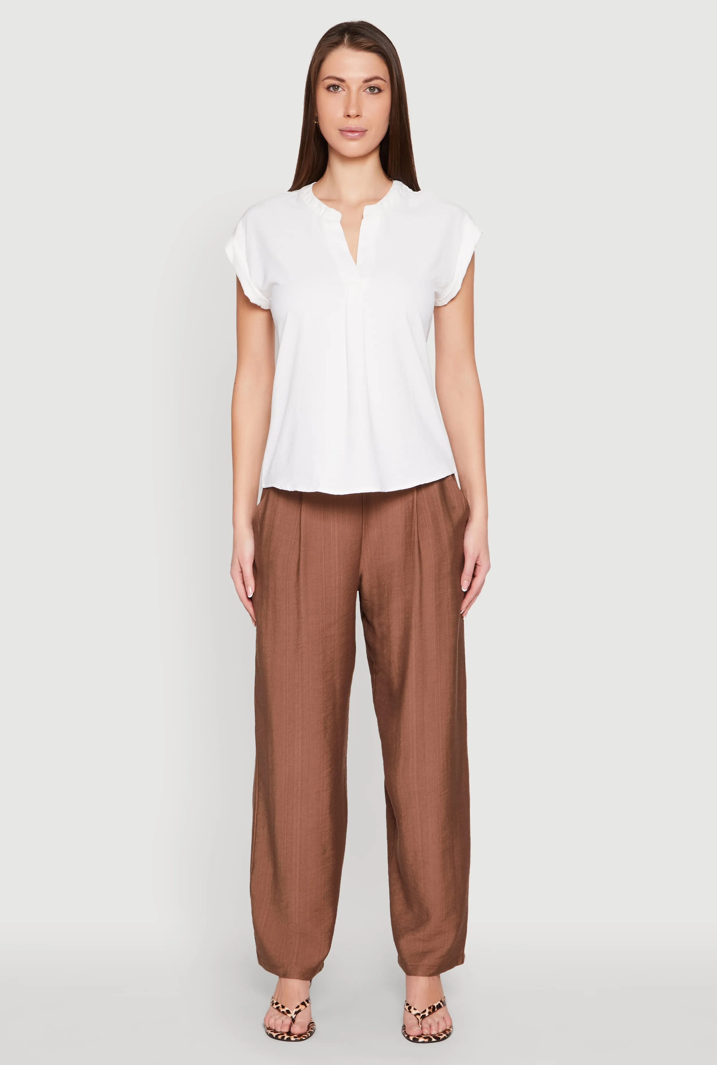 Iris Airy Notch Neck Blouse sold by Rainbow